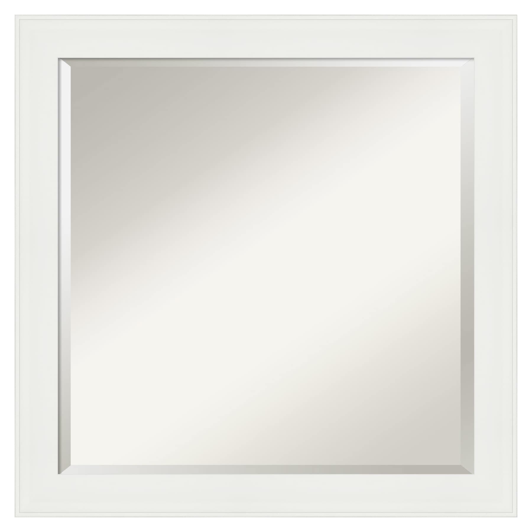 Vanity White Beveled Rectangular Bathroom Wall Mirror 30x30
