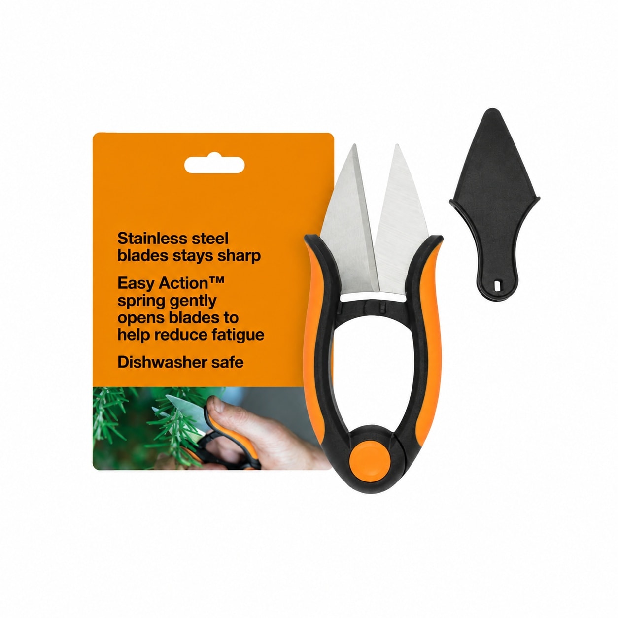 KHKFY  Herb Garden Scissors 5 Inch Garden Shears Handheld Herb Snips with Sheath and SoftGrip Handle Dishwasher Safe durable home and garden