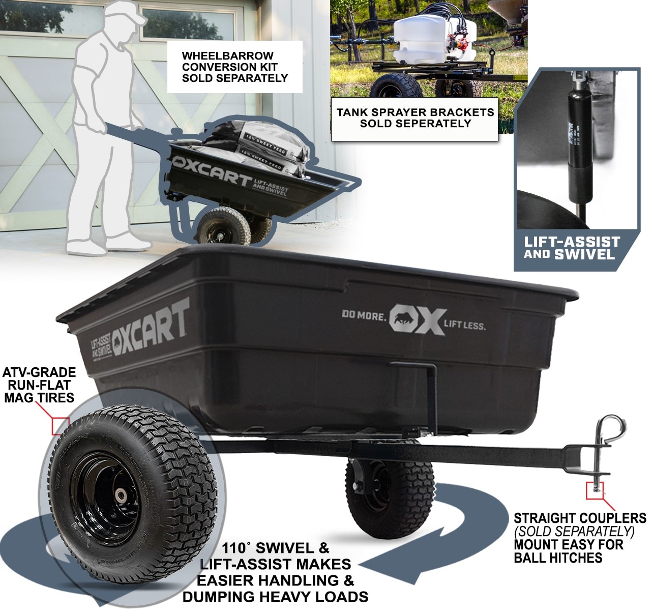 OxCart 15-cu ft Polyurethane Dump Cart GTMXH3L218CRF Sansujyuku sansujyuku.com