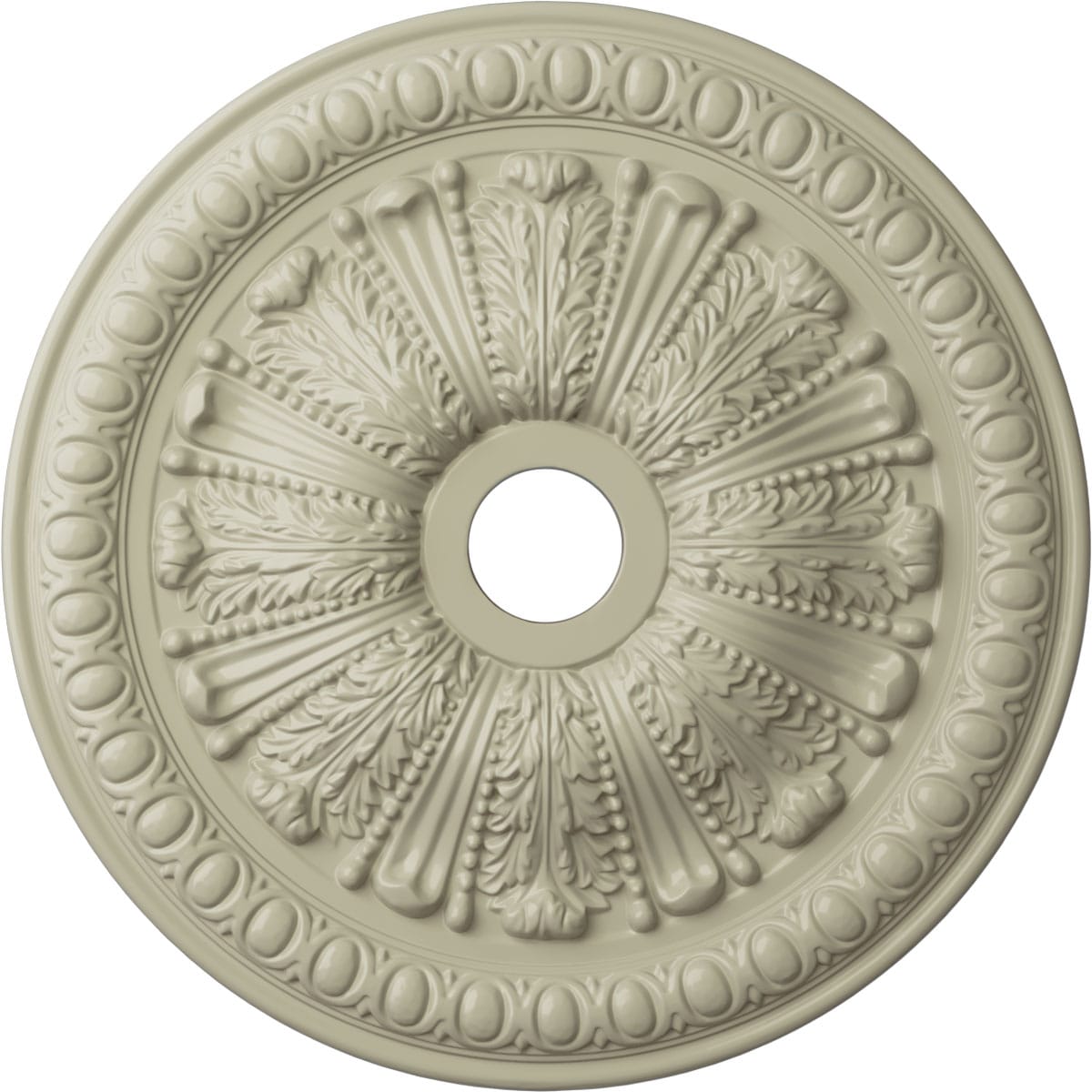 Ekena Millwork CM27TOCYF Tomango Egg and Dart 27.875-in W x 27.875-in L Painted Clear Yellow Polyurethane Whole Ceiling Medallion
