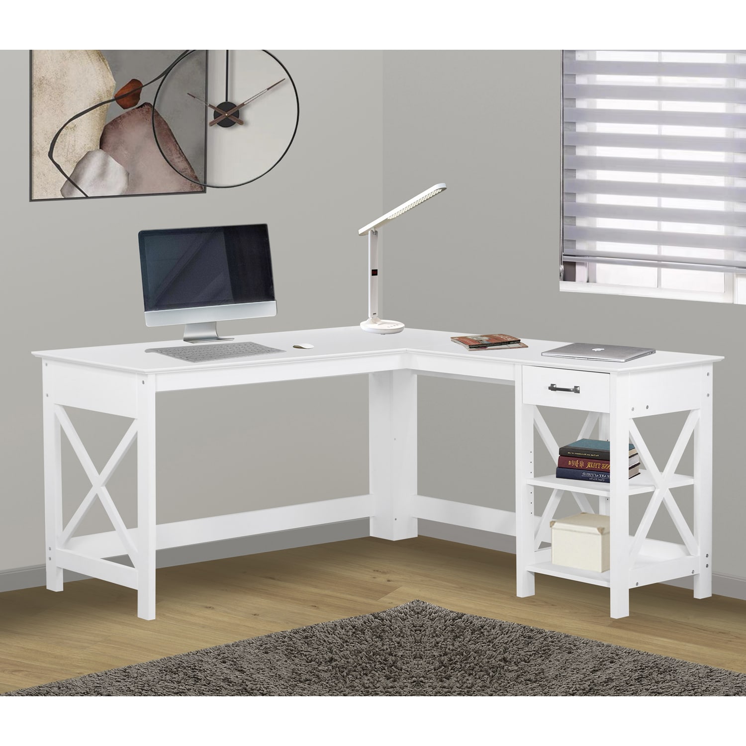 Saint Birch SBHN1492LDWH Kyree 59-Inches White Casual Writing desk