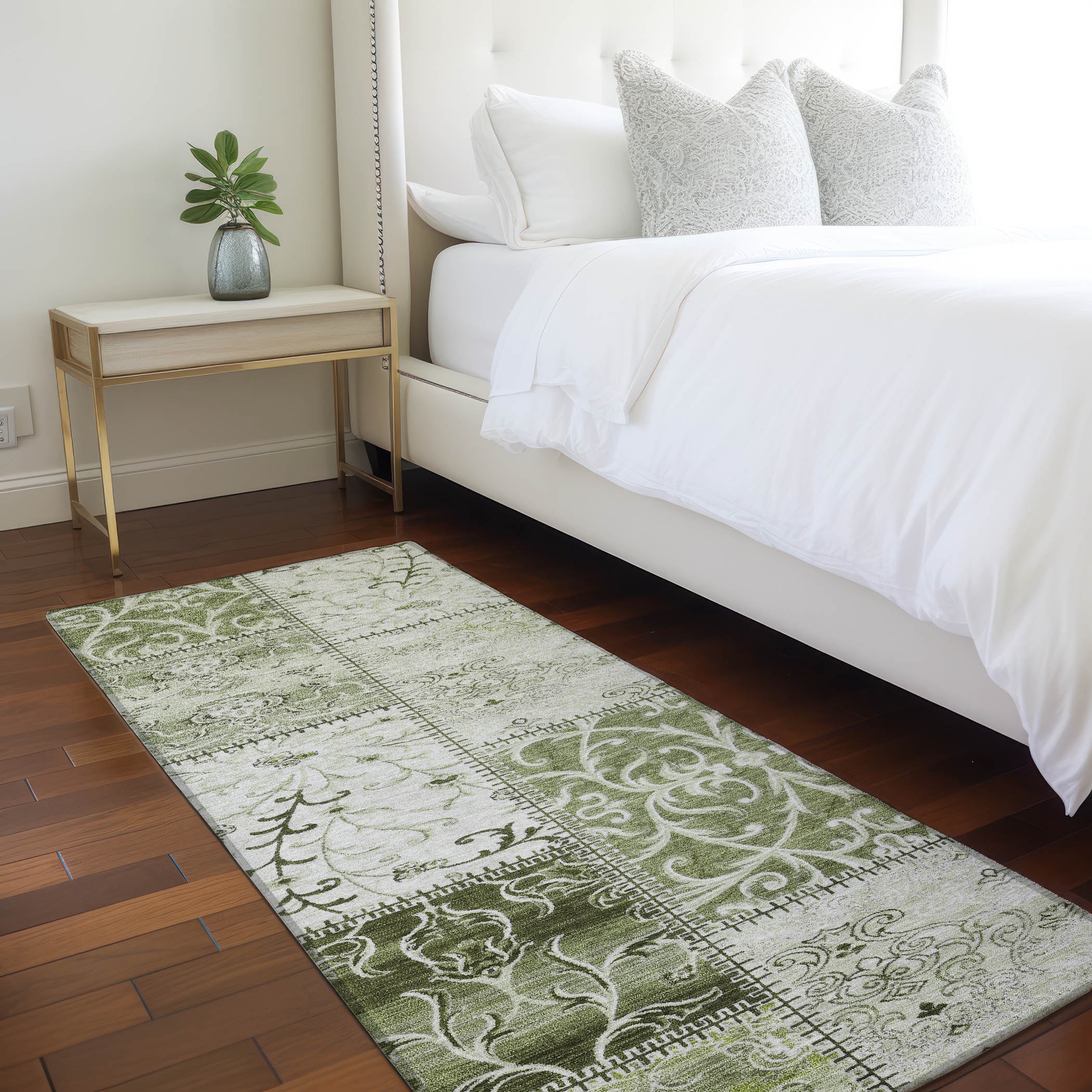 Addison Rugs ACN566GE2X8 Chantille ACN566GE 2 x 7 (ft) Polyester Green Rectangular Indoor/Outdoor Abstract Machine washable Area rug