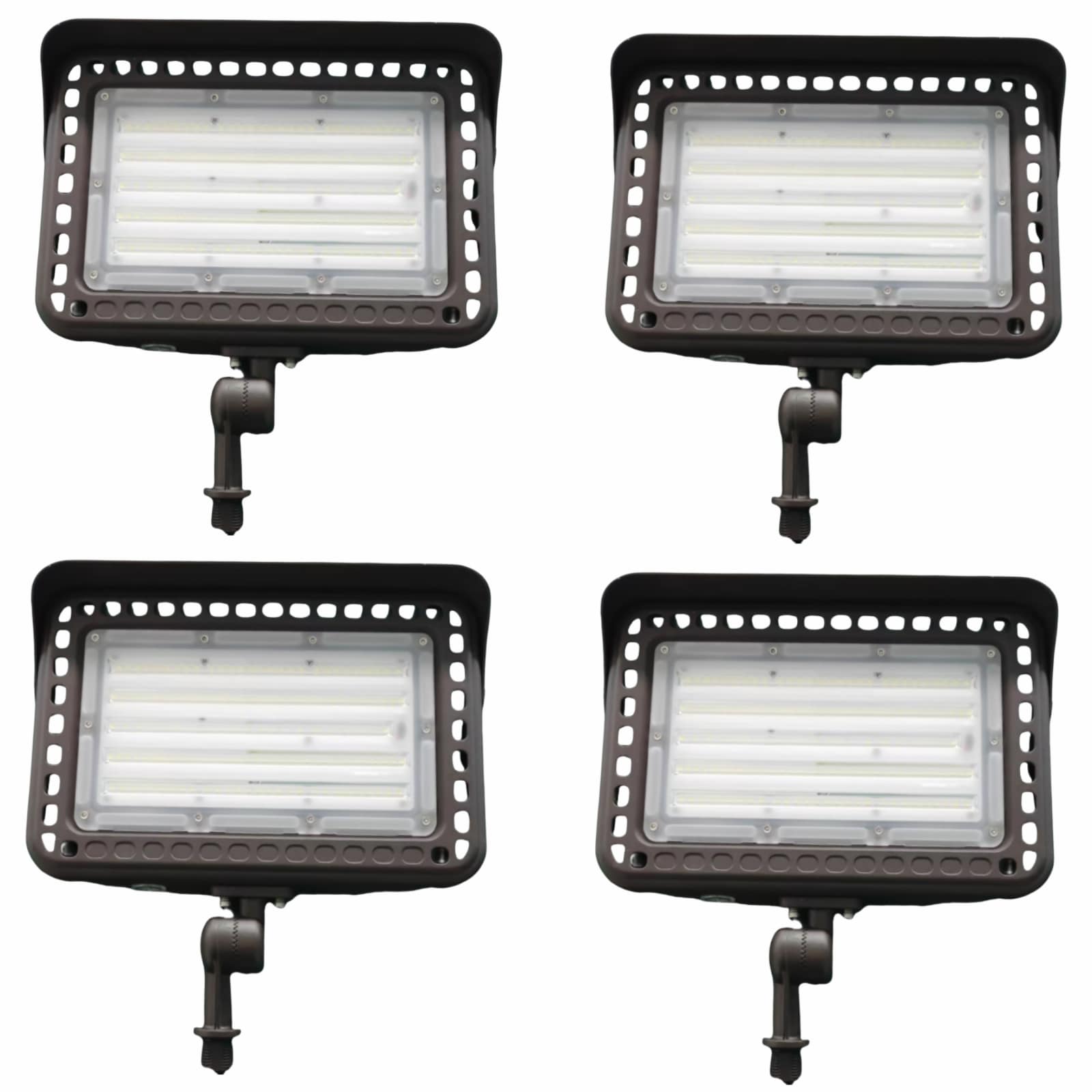 Bieuoram 150W 18000 Lumen LED Area Light Bronze Dusk to Dawn Integrated 5000K Outdoor LED Flood light 4Pack