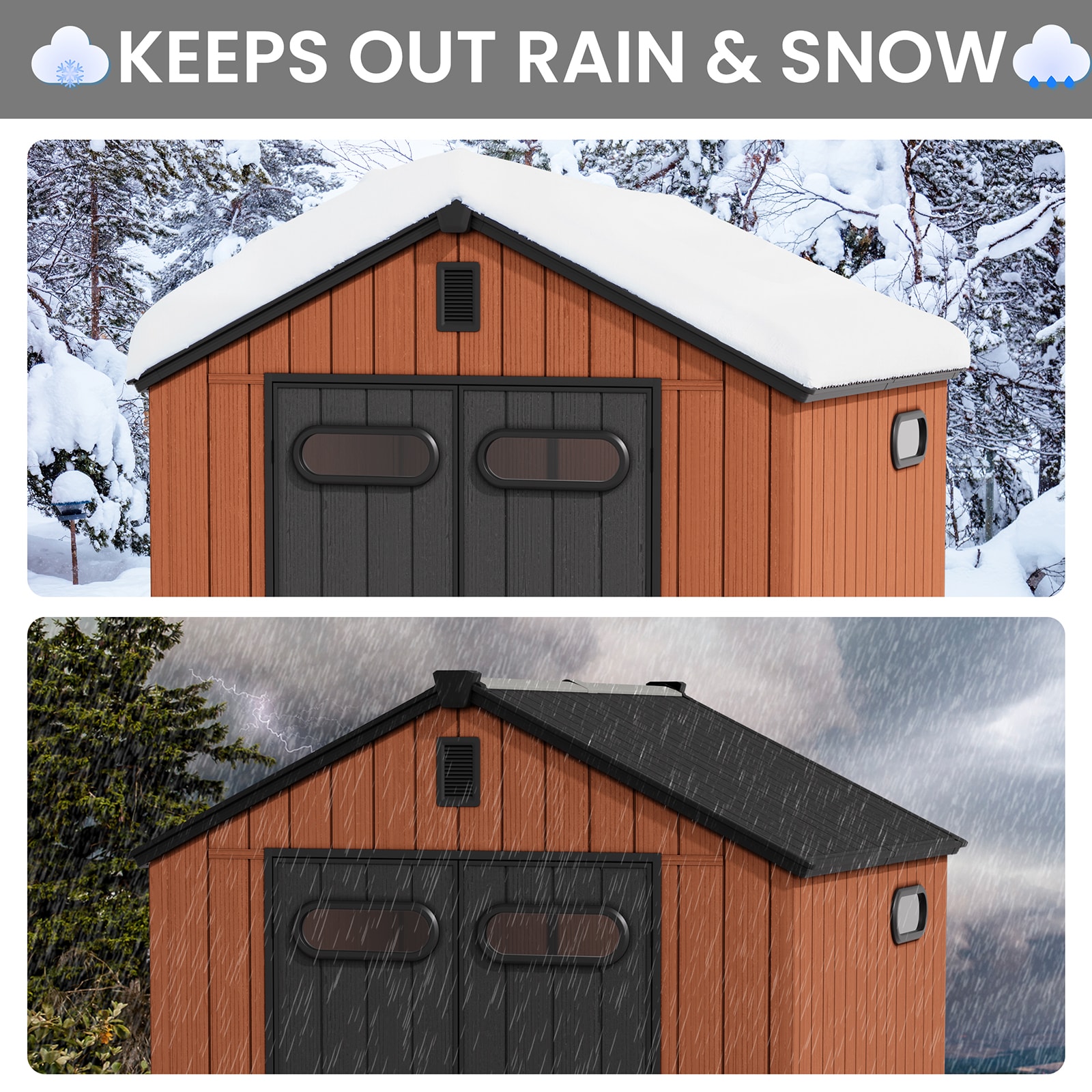 Crestlive Products CL-SF009DGY-8 Vinyl-Resin-Storage-Buildings - View #7