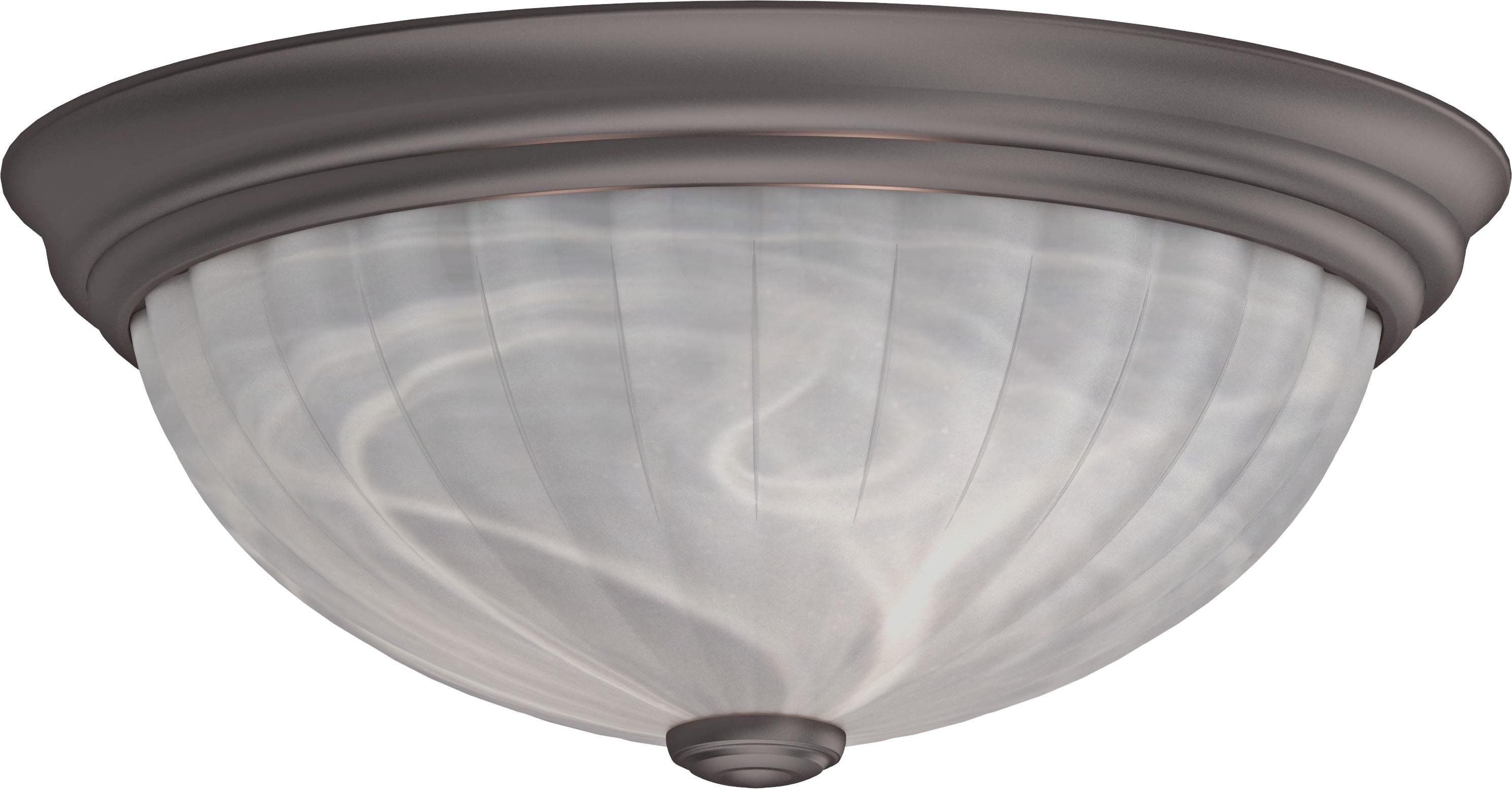 Volume Lighting Marti 15-in Antique bronze Indoor 1 -Light Flush Mount Light with Alabaster Glass