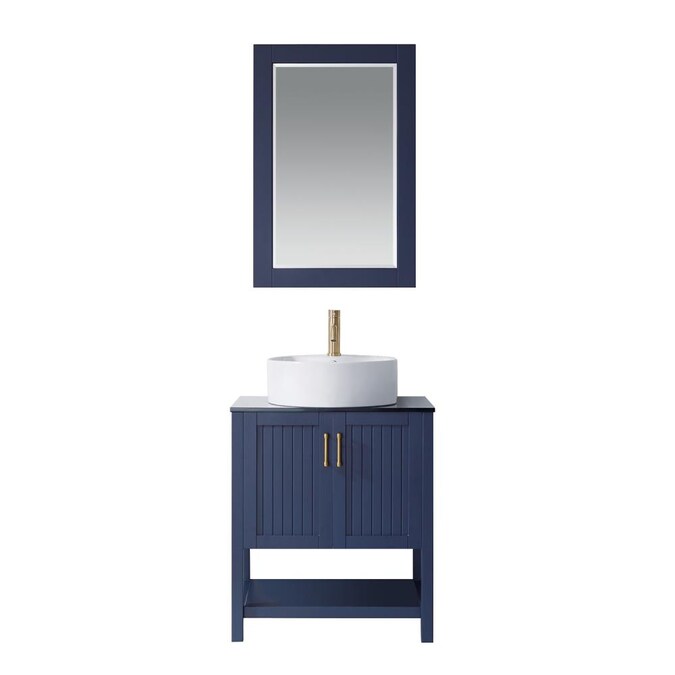 Royal Blue Single Sink Bathroom Vanity, What Size Mirror For A 28 Inch Vanity