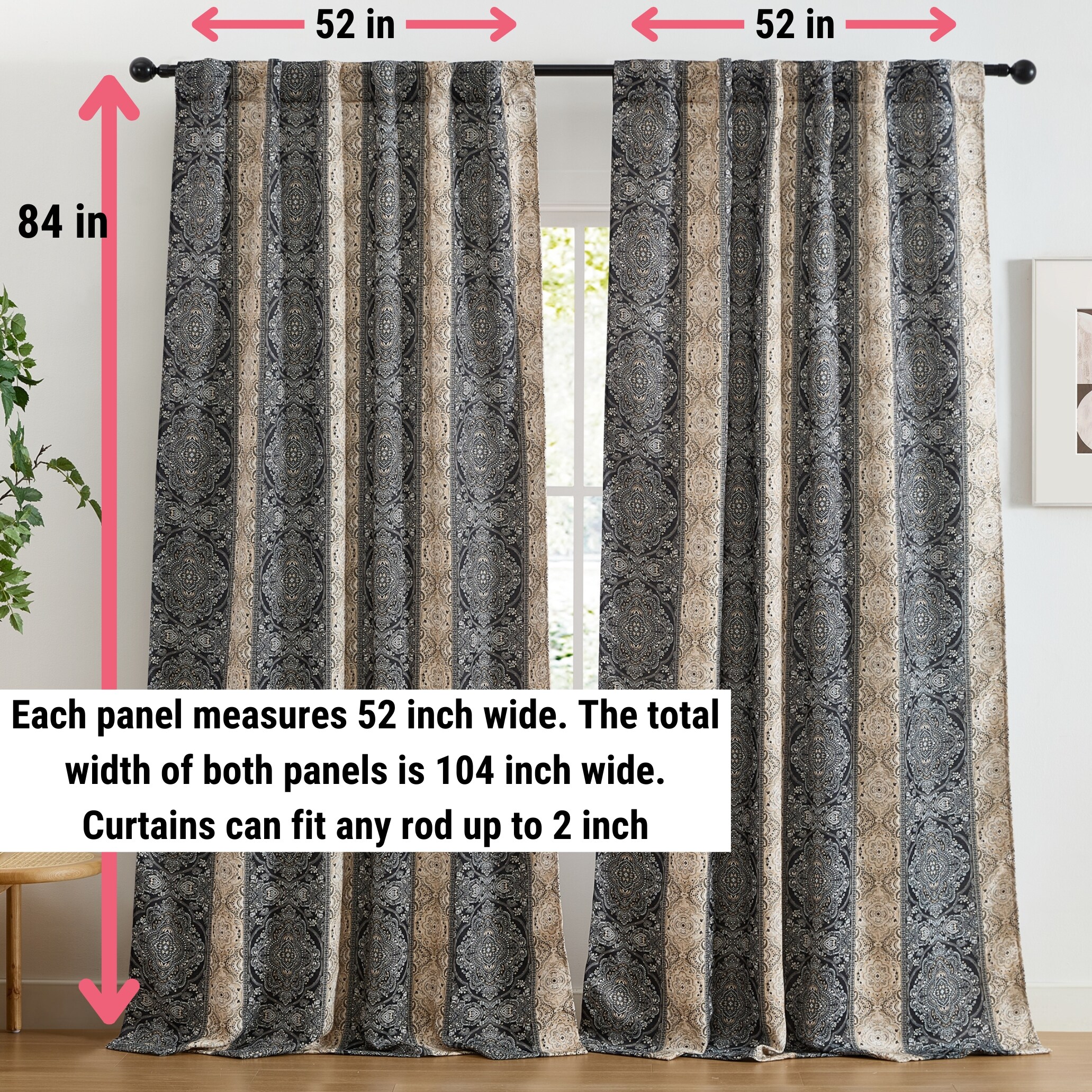 HLC.me WLLM-84-BLK curtains - View #2