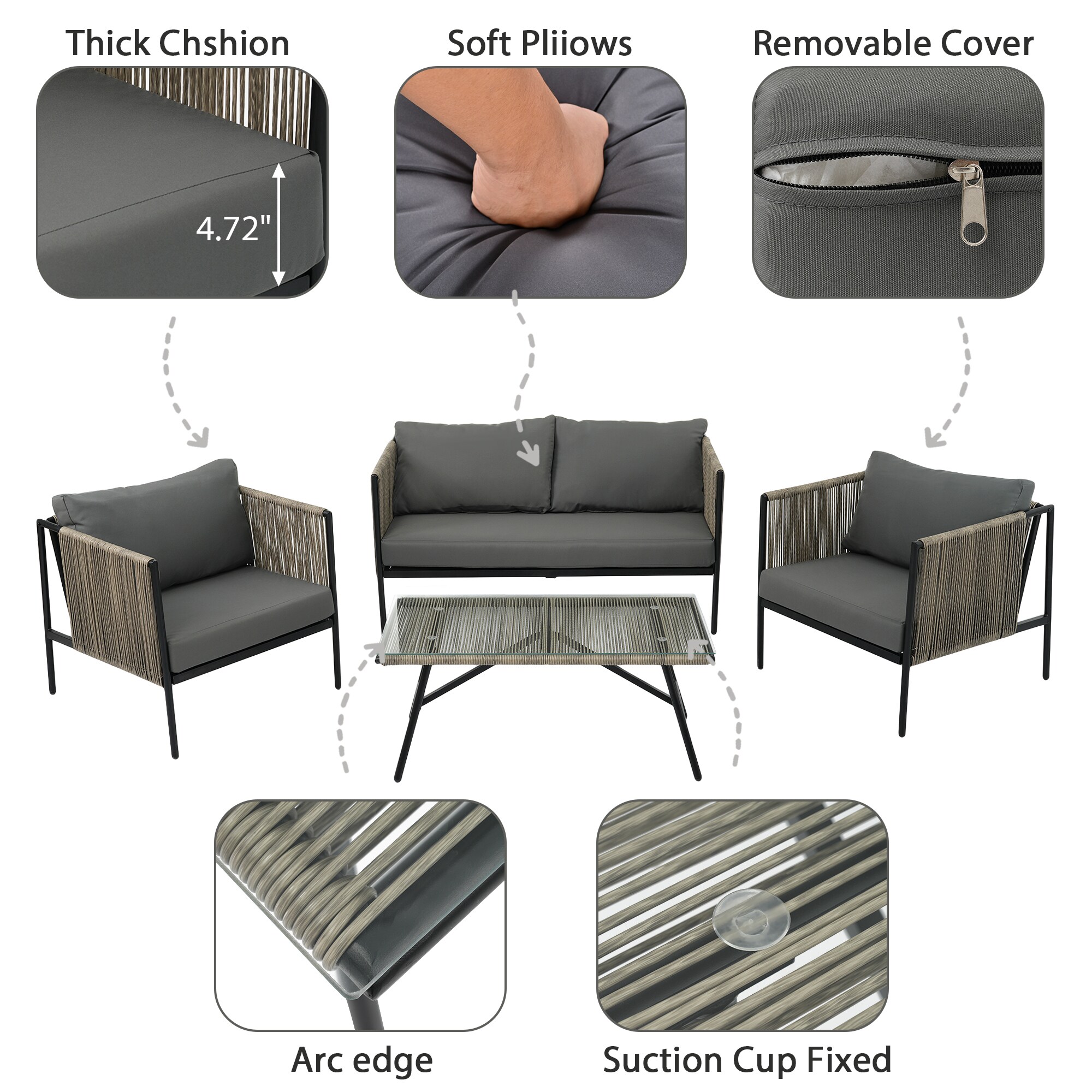 ModernLuxe L-FG201229AAE Patio-Conversation-Sets - View #4