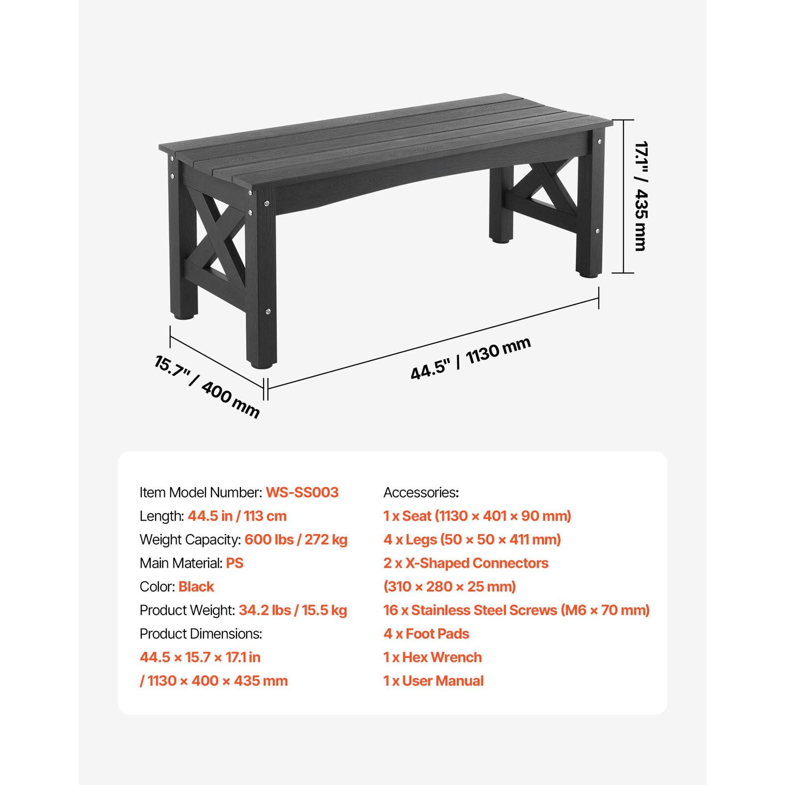 Mecale YAS-T0EEW0 Commercial-Benches - View #3