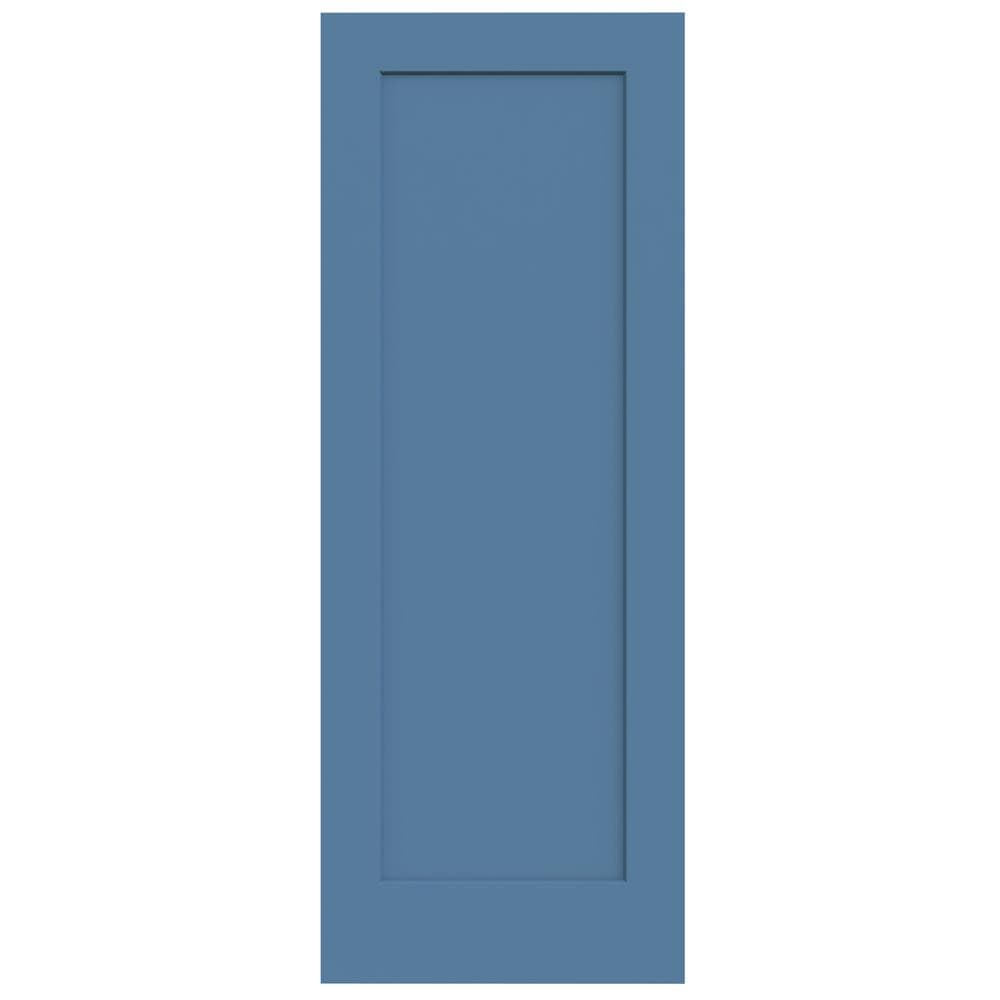 JELD-WEN LOWOLJW191200401 Madison 28-in x 80-in Blue Heron 1-panel Square Smooth Solid Core Prefinished Molded Composite Slab Door