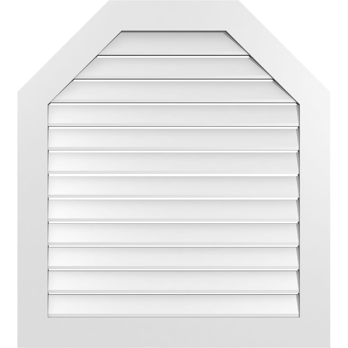 Ekena Millwork GVPOT36X4001SF 36-Inches x 40-Inches Off-white Octagon PVC Gable Louver Vent