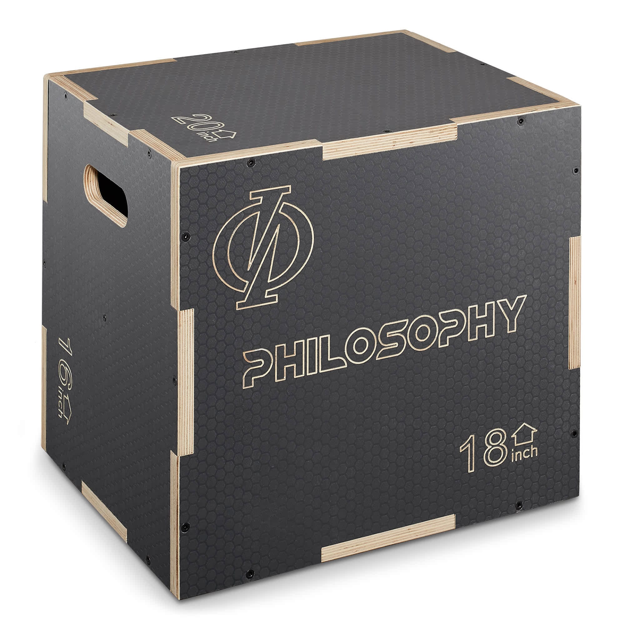 Philosophy Gym FIT-PLYO-2186S-GRY 3 in 1 Non-Slip Plyo Box 20 x 18 x 16-in - Gray - Training Jump Box