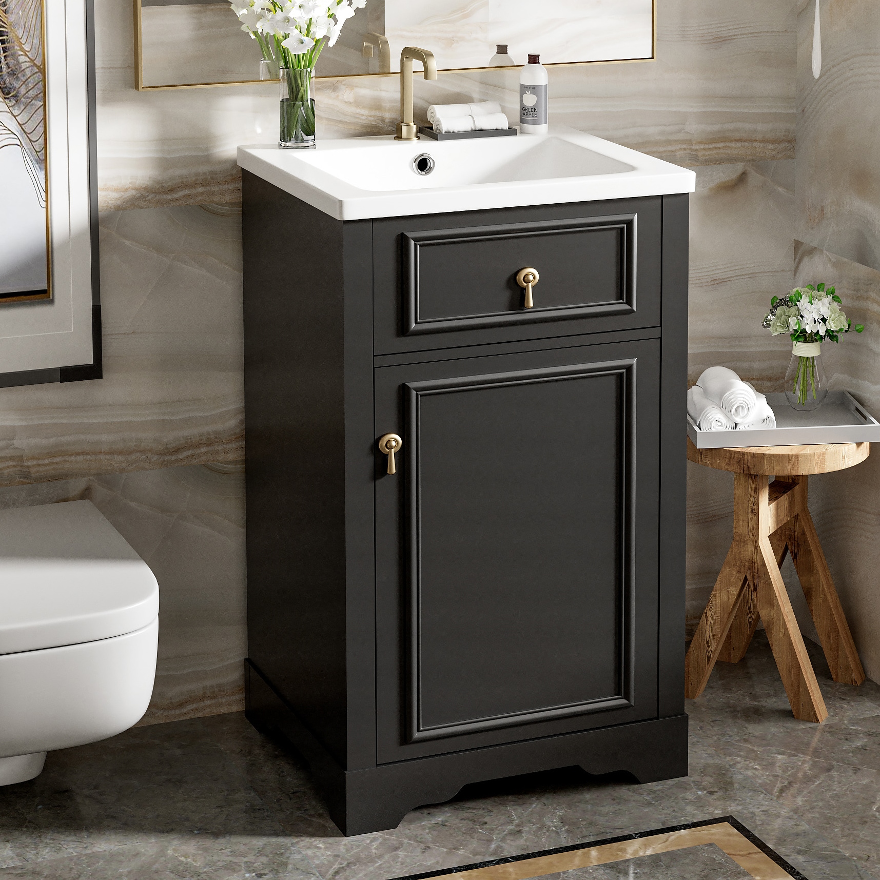 Hrinhom BA14-BLACK Bath-Vanity-Combo - View #2