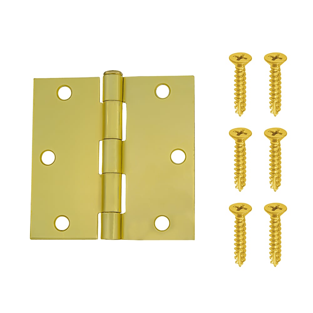 RELIABILT 3-1/2-in H Square Satin Brass Mortise Interior Door Hinge #9987912