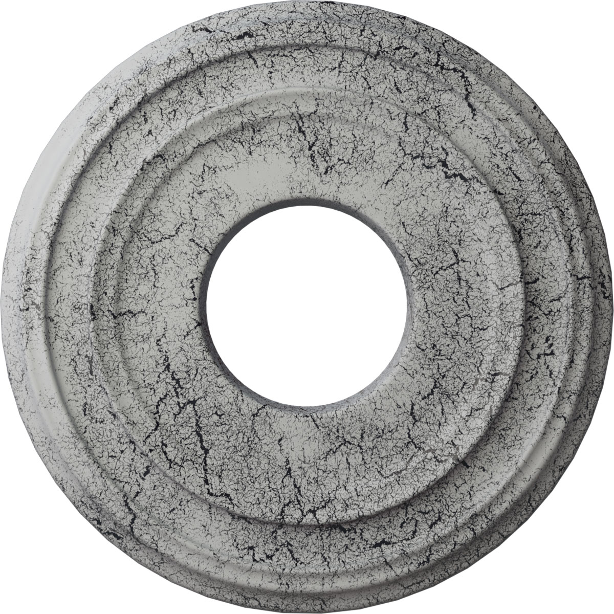 Ekena Millwork CM12CLUWC Classic 12.375-in W x 12.375-in L Painted Ultra Pure White Crackle Polyurethane Whole Ceiling Medallion