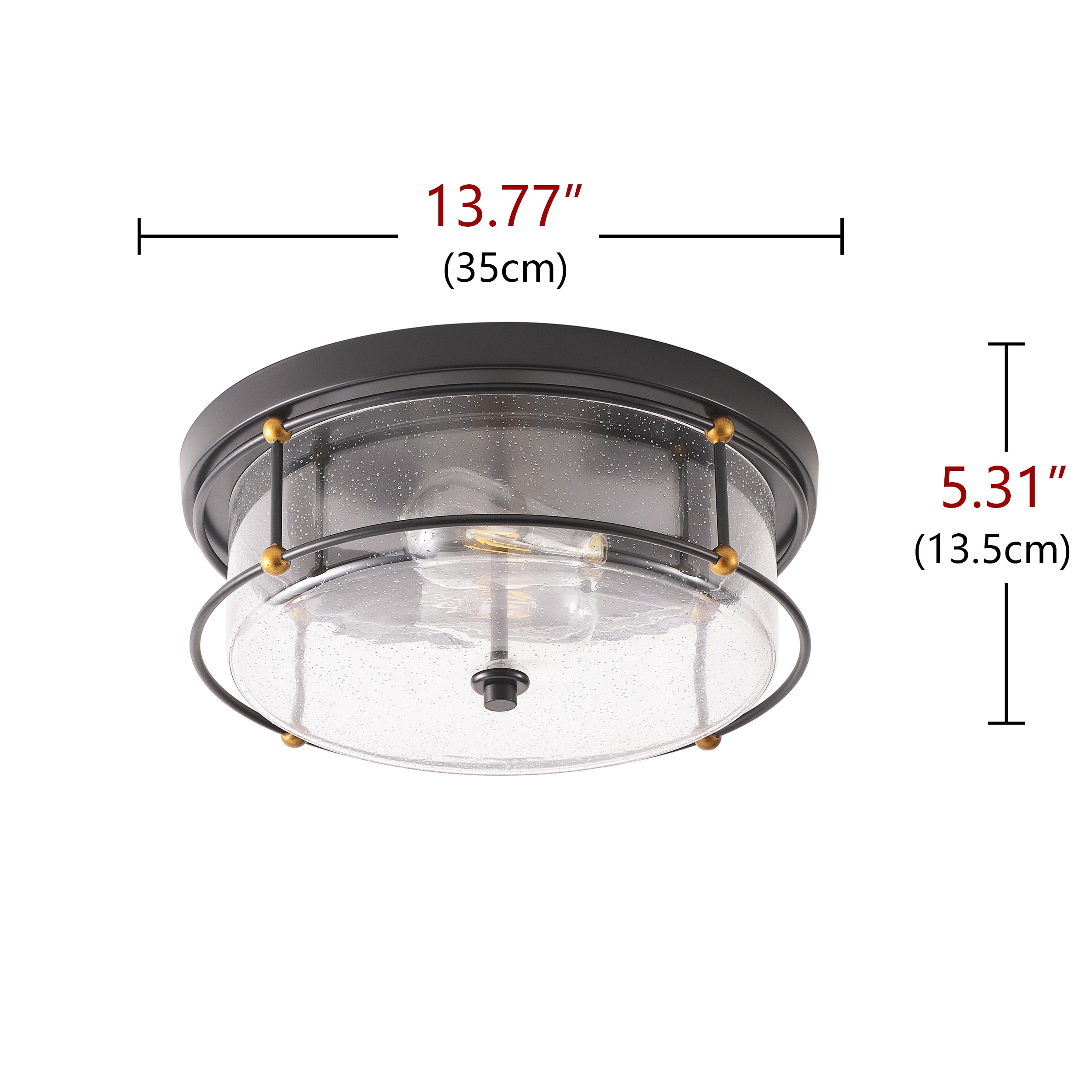 Aiwen 3-Light 13.77-in Black Led, Flush Mount Light in the Flush Mount ...