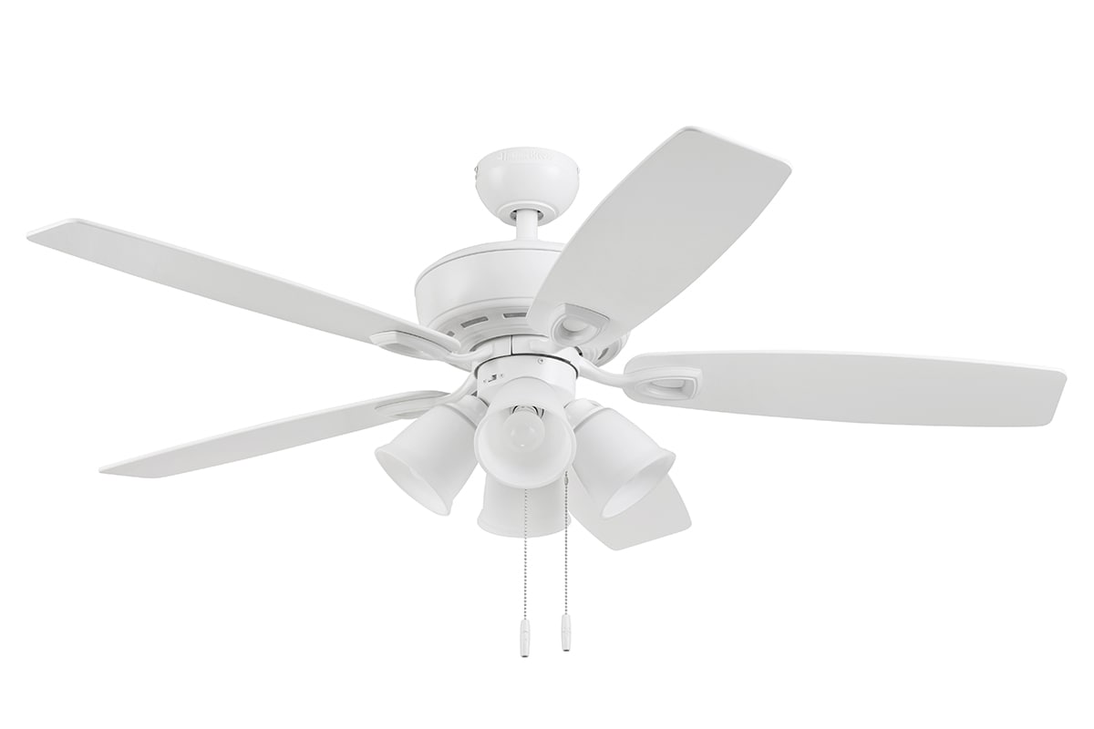 Notus 52-in White LED Indoor Downrod or Flush Mount Ceiling Fan with Light (5-Blade) | - Harbor Breeze 41949
