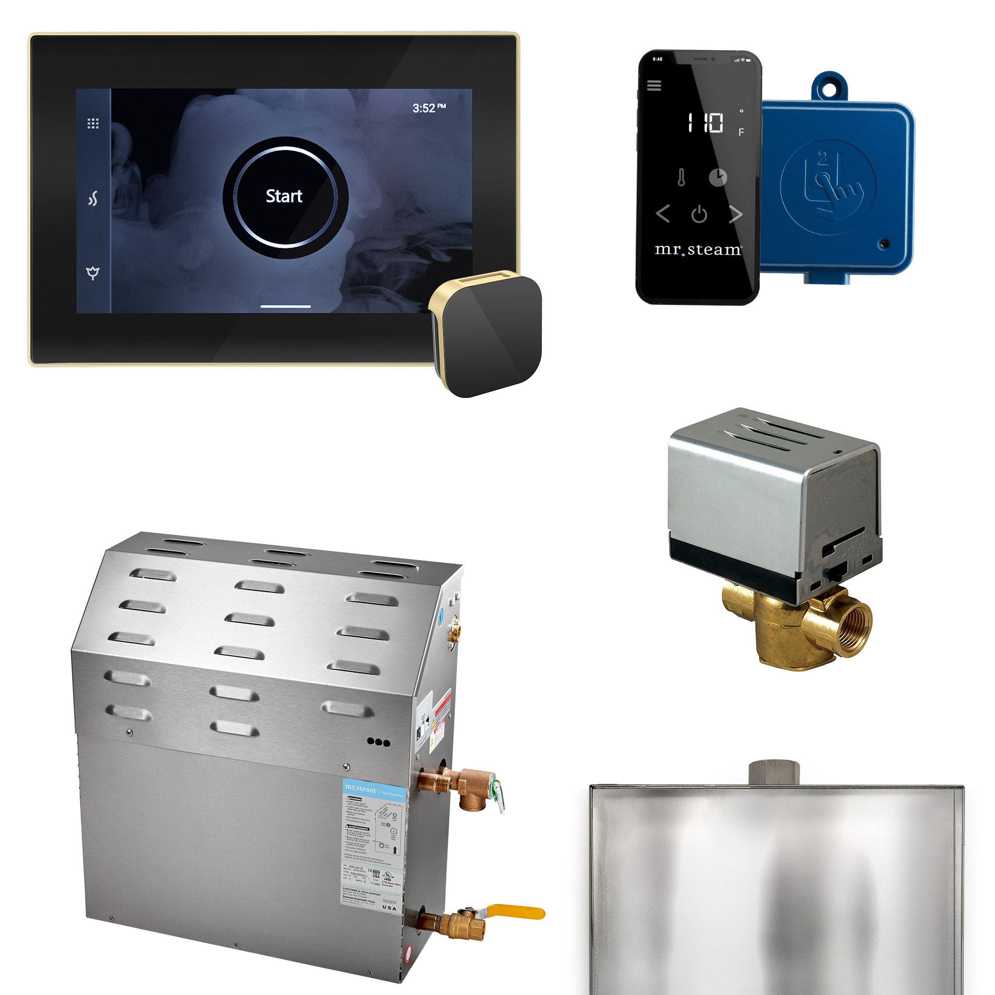 Mr. Steam 12C1ANHA000 12000-Watts Black Satin Brass Steam generator control kit