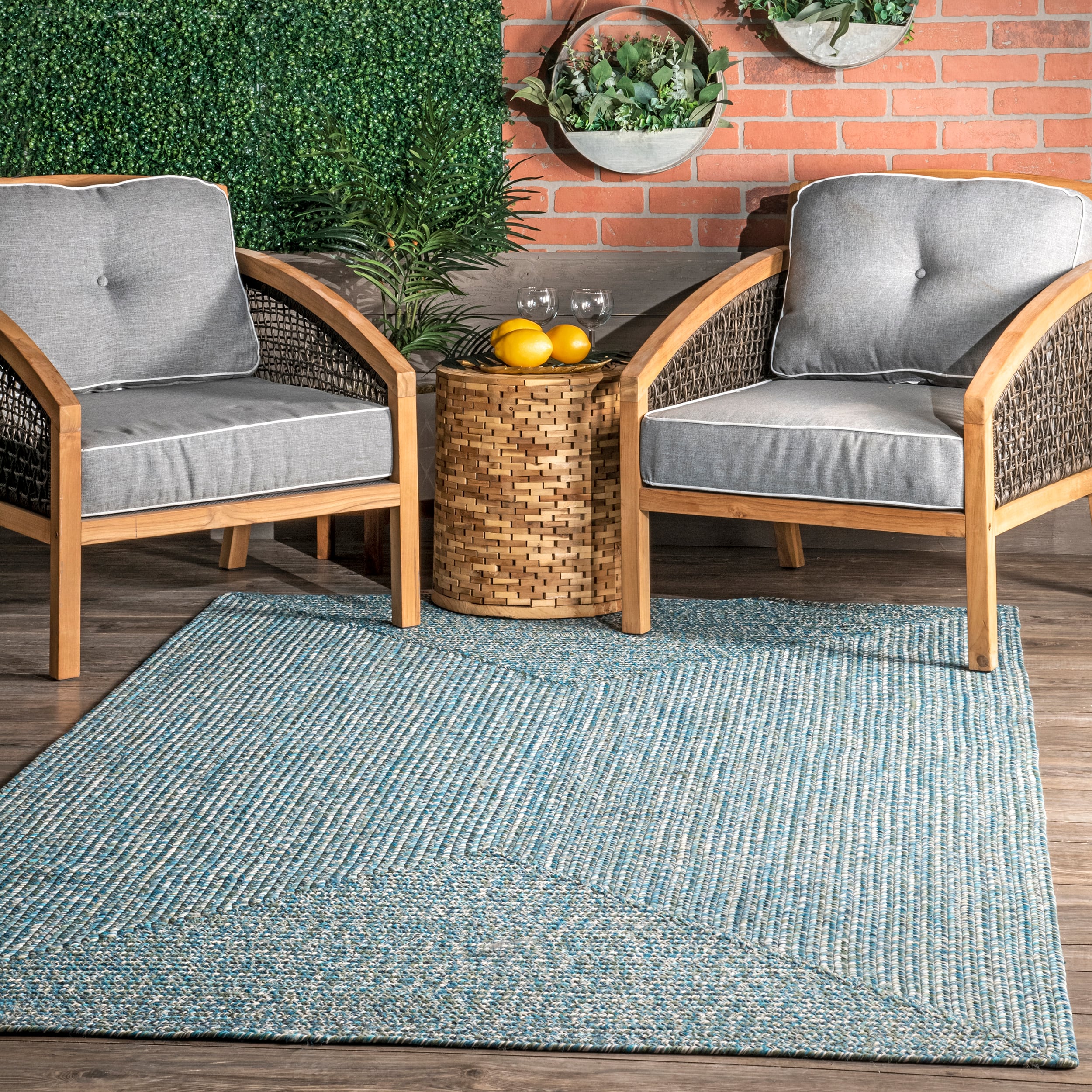 nuLOOM Braided Lefebvre Charcoal 9 ft. x 12 ft. Indoor/Outdoor
