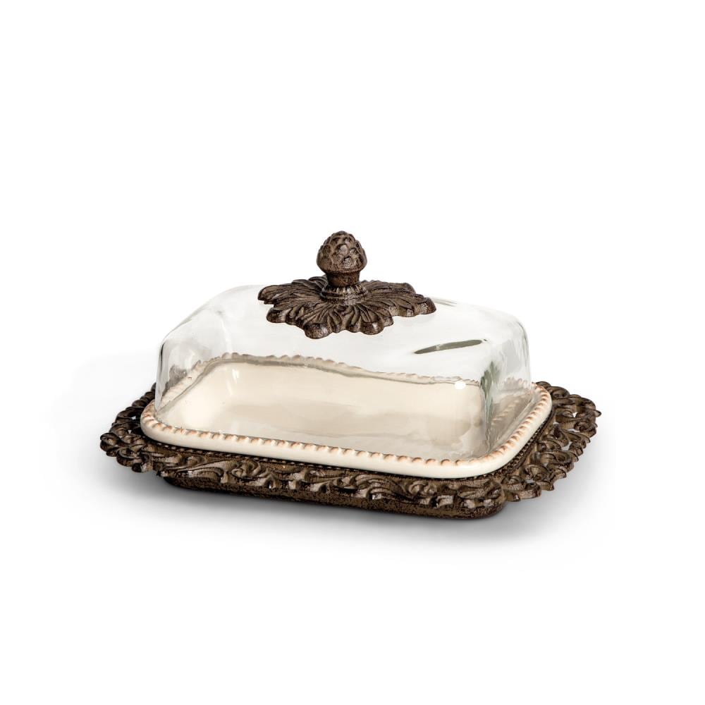 The GG Collection 31554 Acanthus Leaf Clear Glass Rectangle Food cover