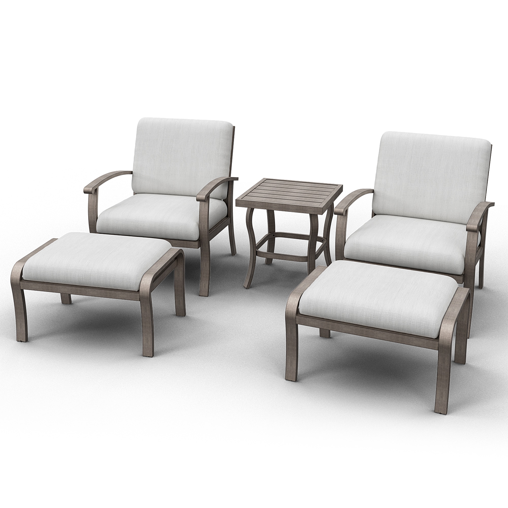  EL-SF5-GM-A1-WL3 5 -Piece Patio Conversation Set with Gray Cushions
