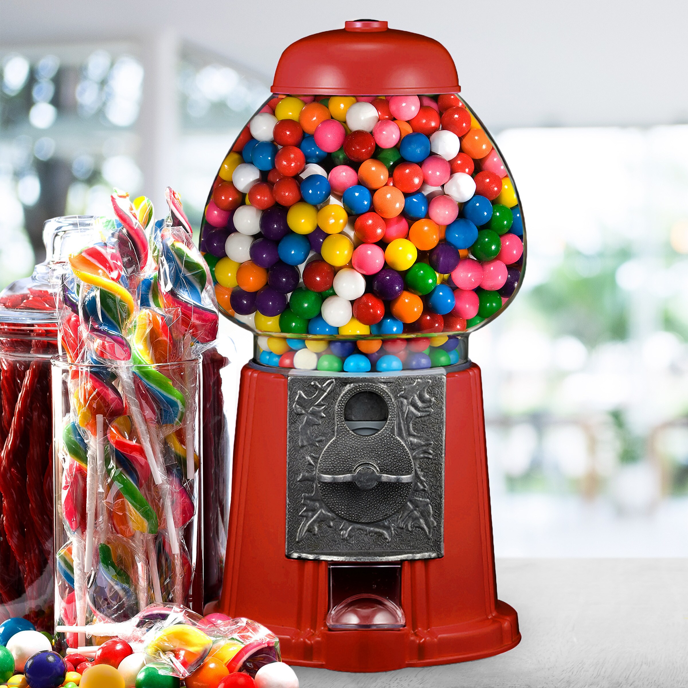 Great Northern Popcorn Red Gumball Machine - Mini Candy Dispenser for Small  Gumballs, Jellybeans, and More in the Specialty Small Kitchen Appliances  department at