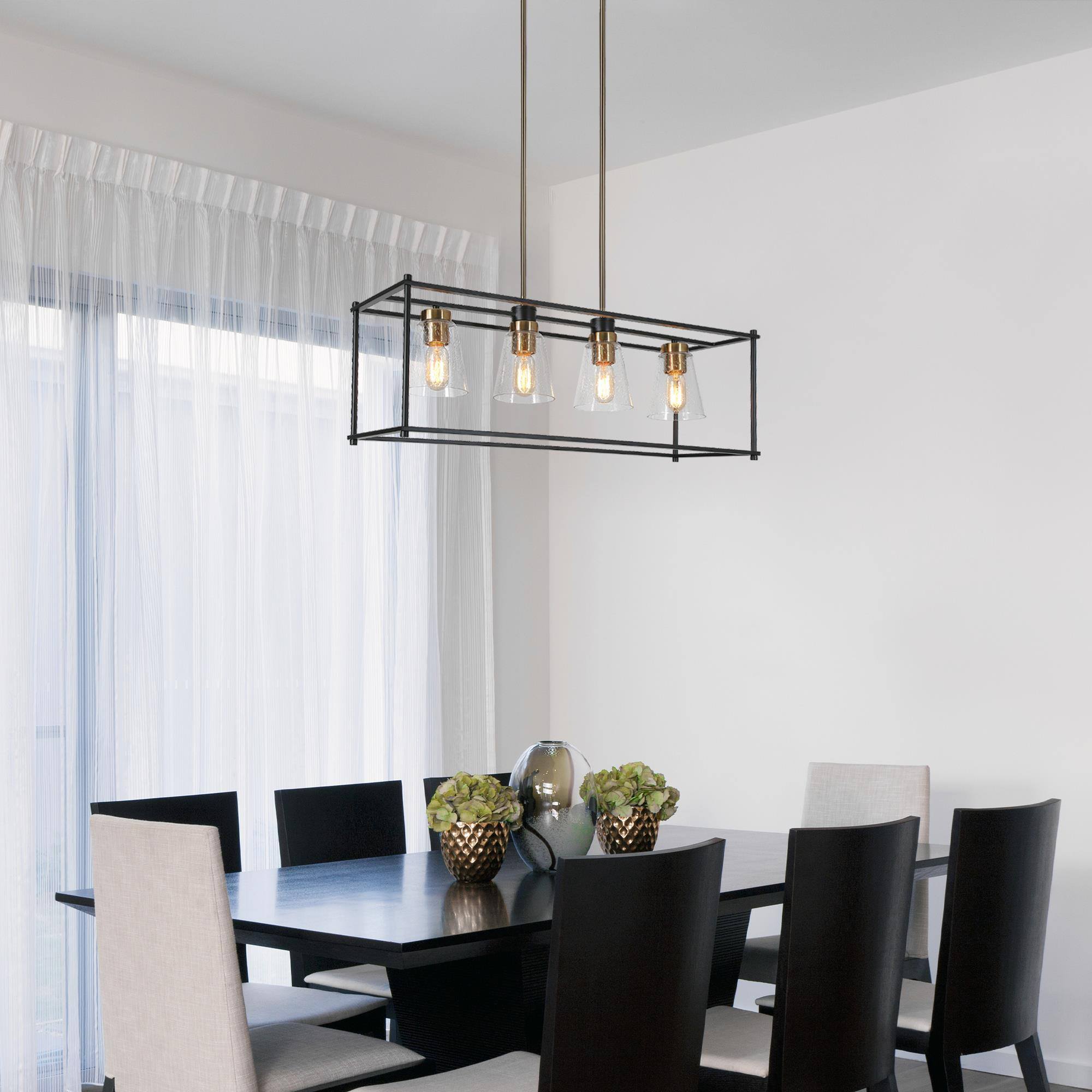 福袋 Black Polished 4-Light Tobey ZEVNI Industrial Cage Led ジャケット・アウター