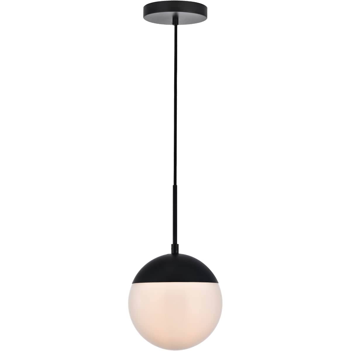 Elegant Lighting 1407929 Living District LD6026BK Eclipse 1 Light 8 inch Black Pendant Ceiling Light