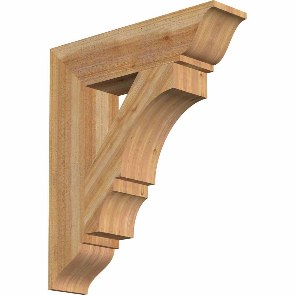 Ekena Millwork BKT06X26X30BOA01RWR Balboa traditional rough sawn 6-in x 26-in x 30-in Western red cedar Brown Wood Standard bracket