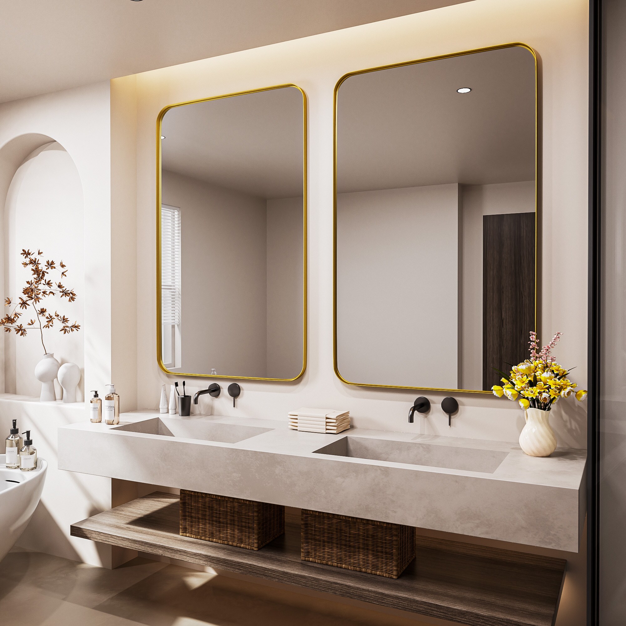 LOVMOR Y-TM4830-G Framed-Bath-Mirrors - View #4