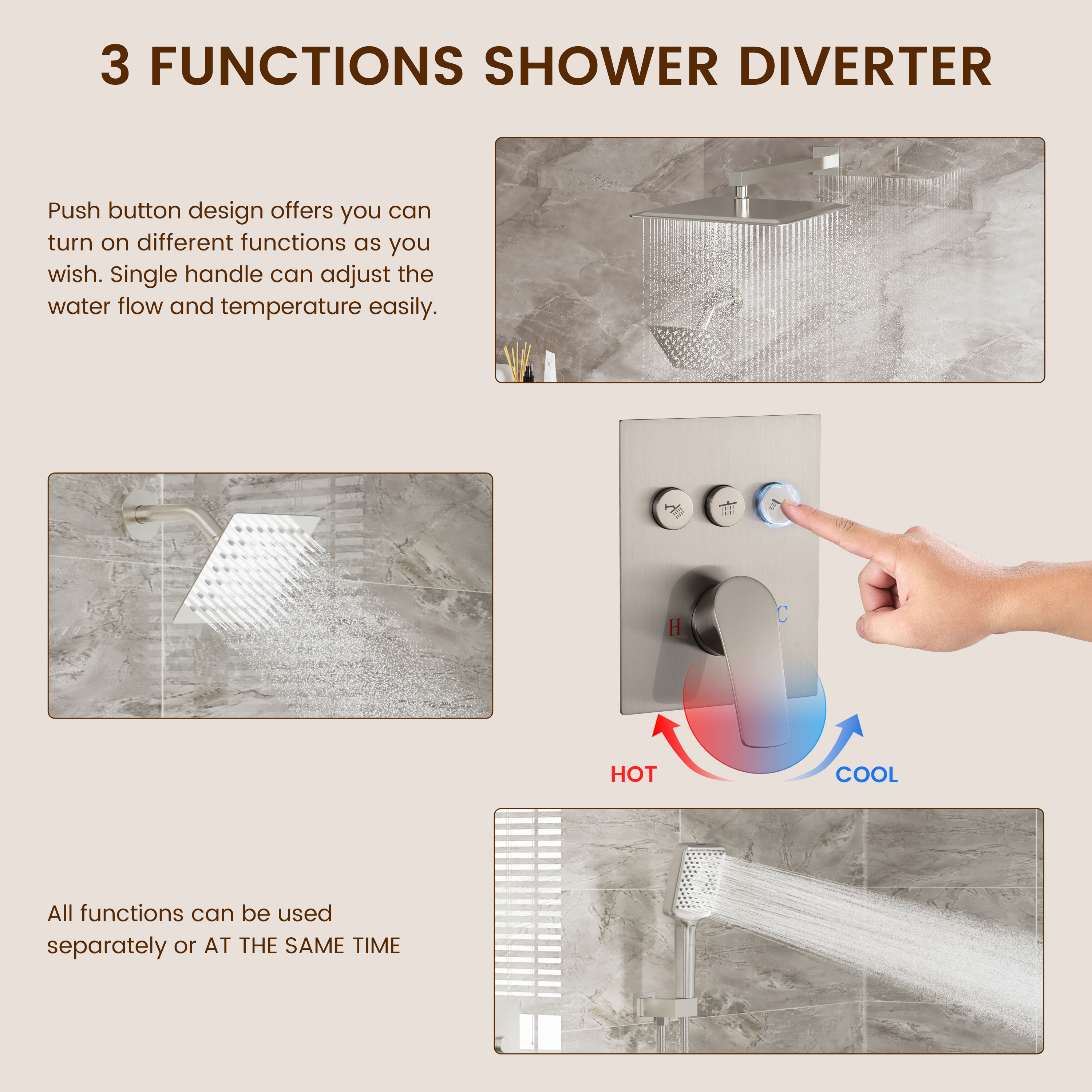 Mondawe OR-6001MB-DG Showerhead-Bar-Panels - View #8