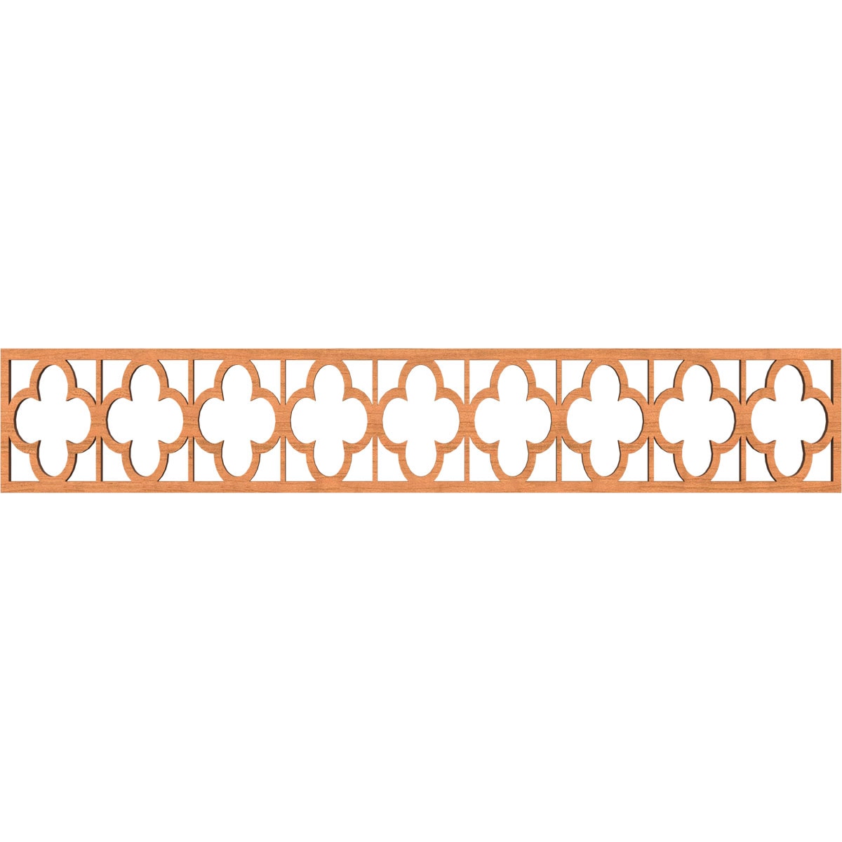 Ekena Millwork MLDB08X46WDLCH Woodall Fretwork Flat Trim 8-in x 3.89-ft Cherry Brown Unfinished 2156373 Pierced Wall Panel Moulding