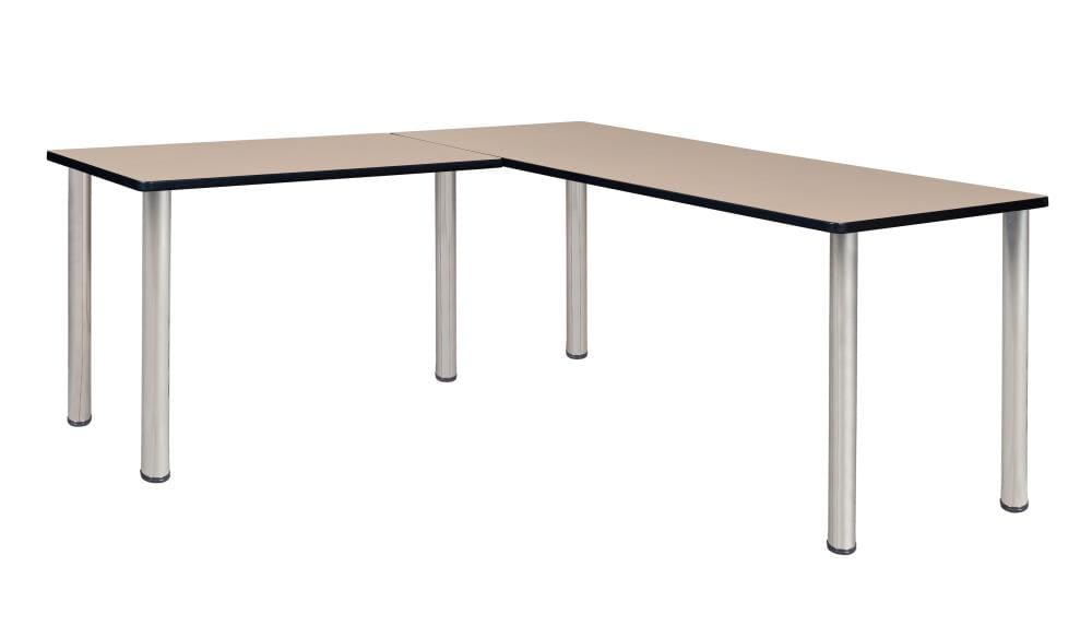 Regency ML662442BEBPCM Kee Desking 66-in White Modern/Contemporary L-shaped Desk