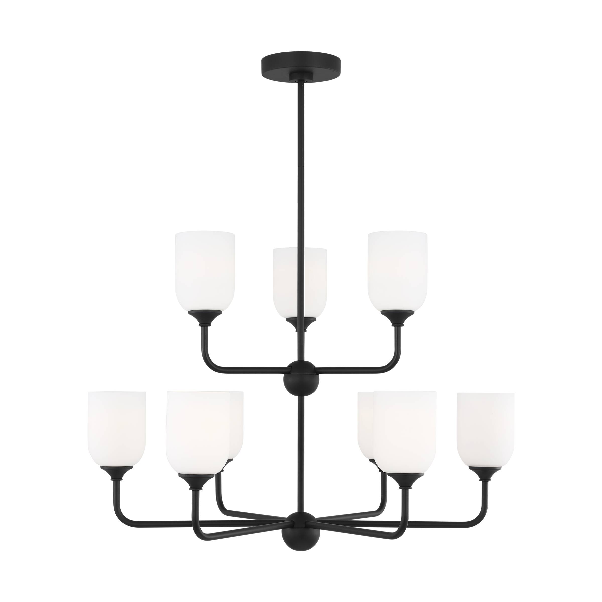 Generation Lighting GLC1109EN3/MBK Emile 9 -Light Black Traditional For Use in Dining Rooms, Foyers, Living Rooms Chandelier