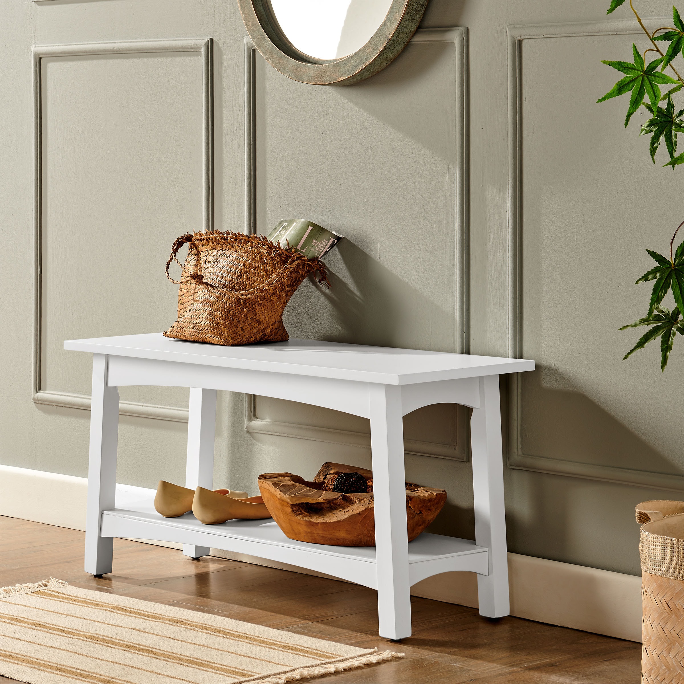 Alaterre Furniture ANCB03WH bench - View #3
