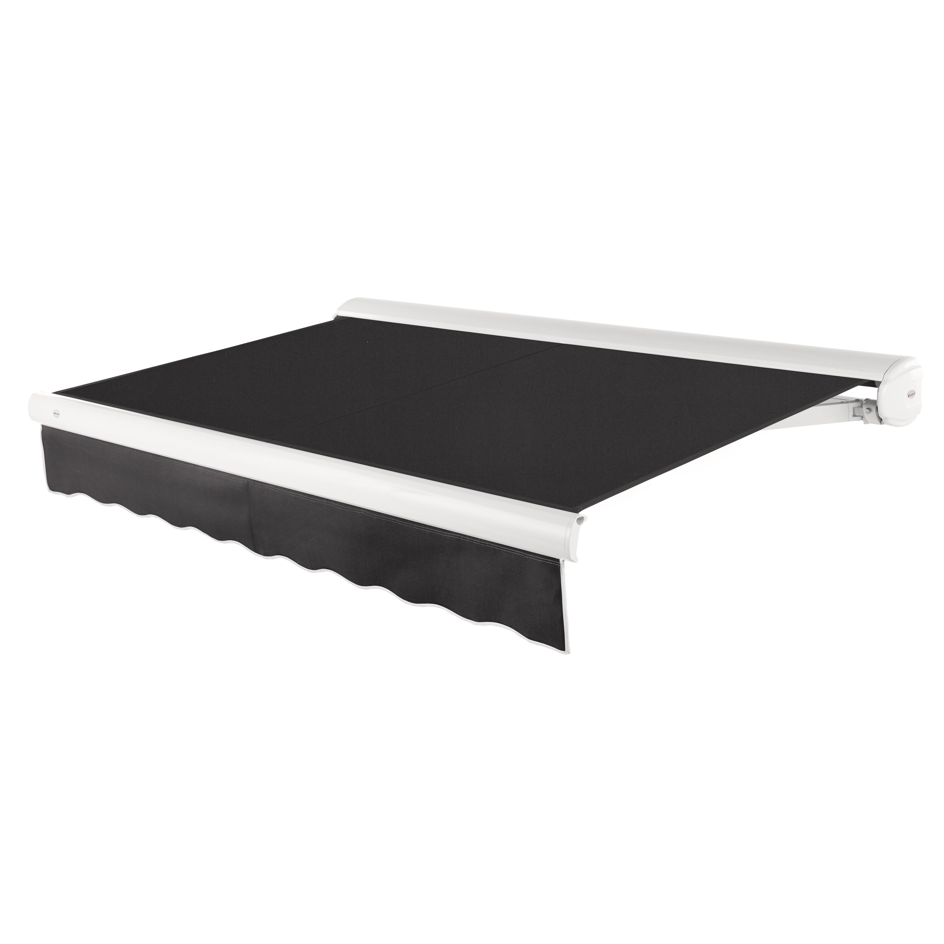 Awntech KWL10-L-K Key West Left Motor 120-in Wide x 96-in Projection x 10-in Height Fabric Black Solid Motorized Retractable Patio Awning