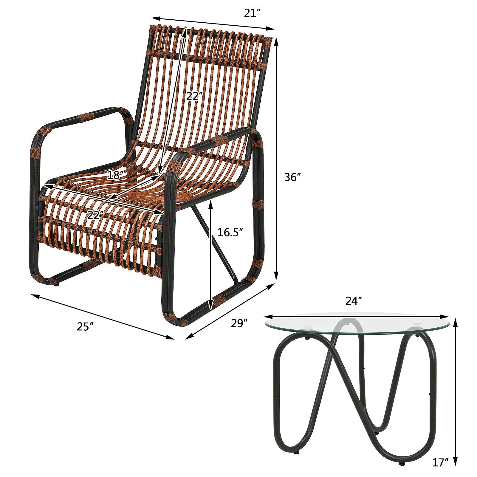 Forclover HBV-HW644 Patio-Conversation-Sets - View #8