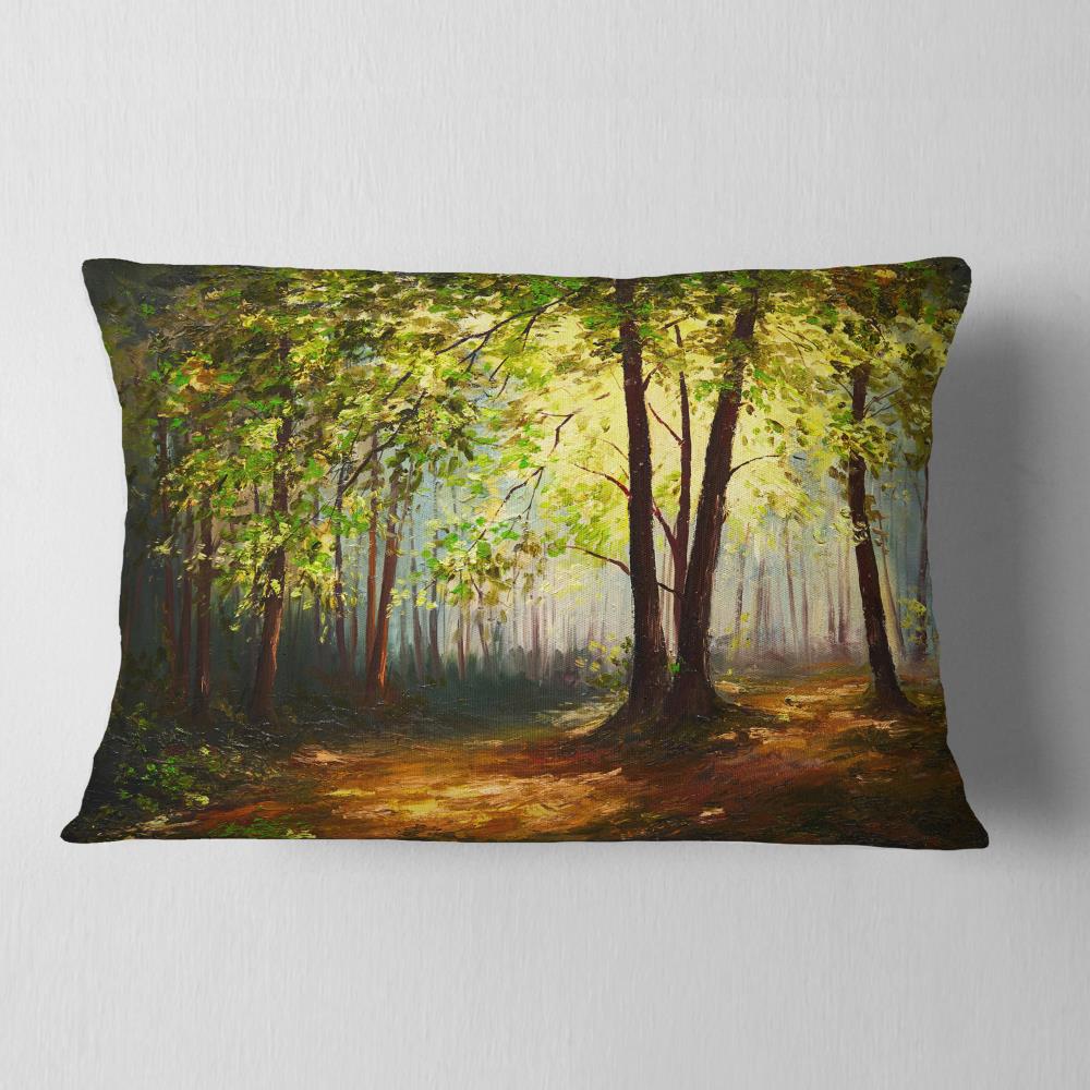Designart CU6000-12-20 12-in x 20-in Green Indoor Decorative Pillow