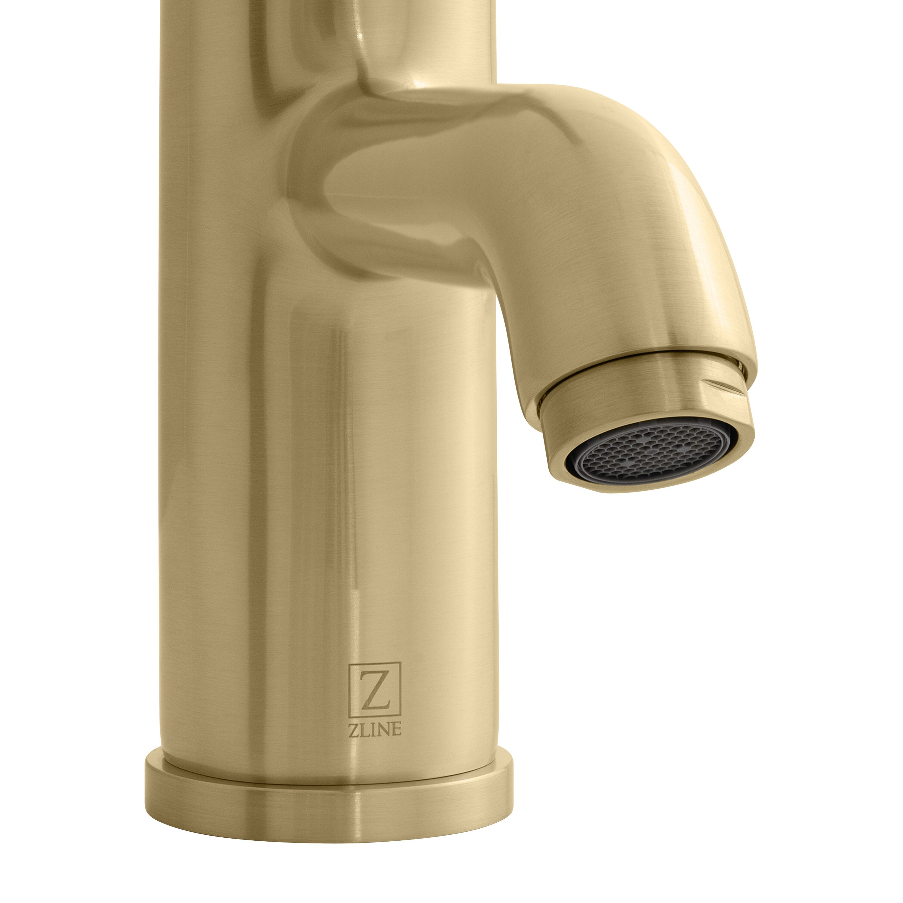 ZLINE KITCHEN & BATH ALH-BF-CB Champagne Bronze 4-in centerset 1-handle Mid-arc Residential Handle Bathroom Sink Faucet with Drain