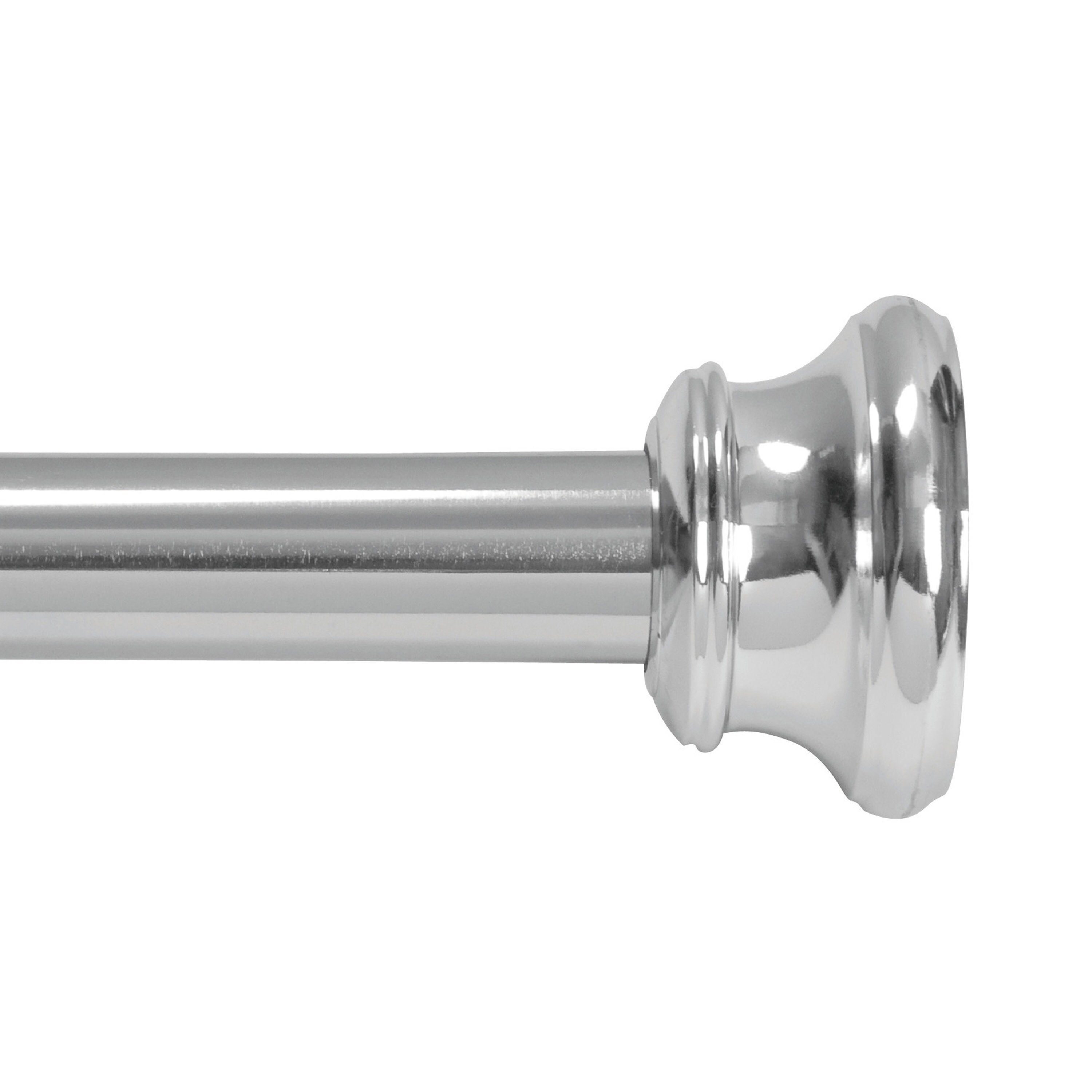 Kenney KN60940REM No Tools 42-in to 72-in Chrome Tension Single straight Adjustable Shower Curtain Rod