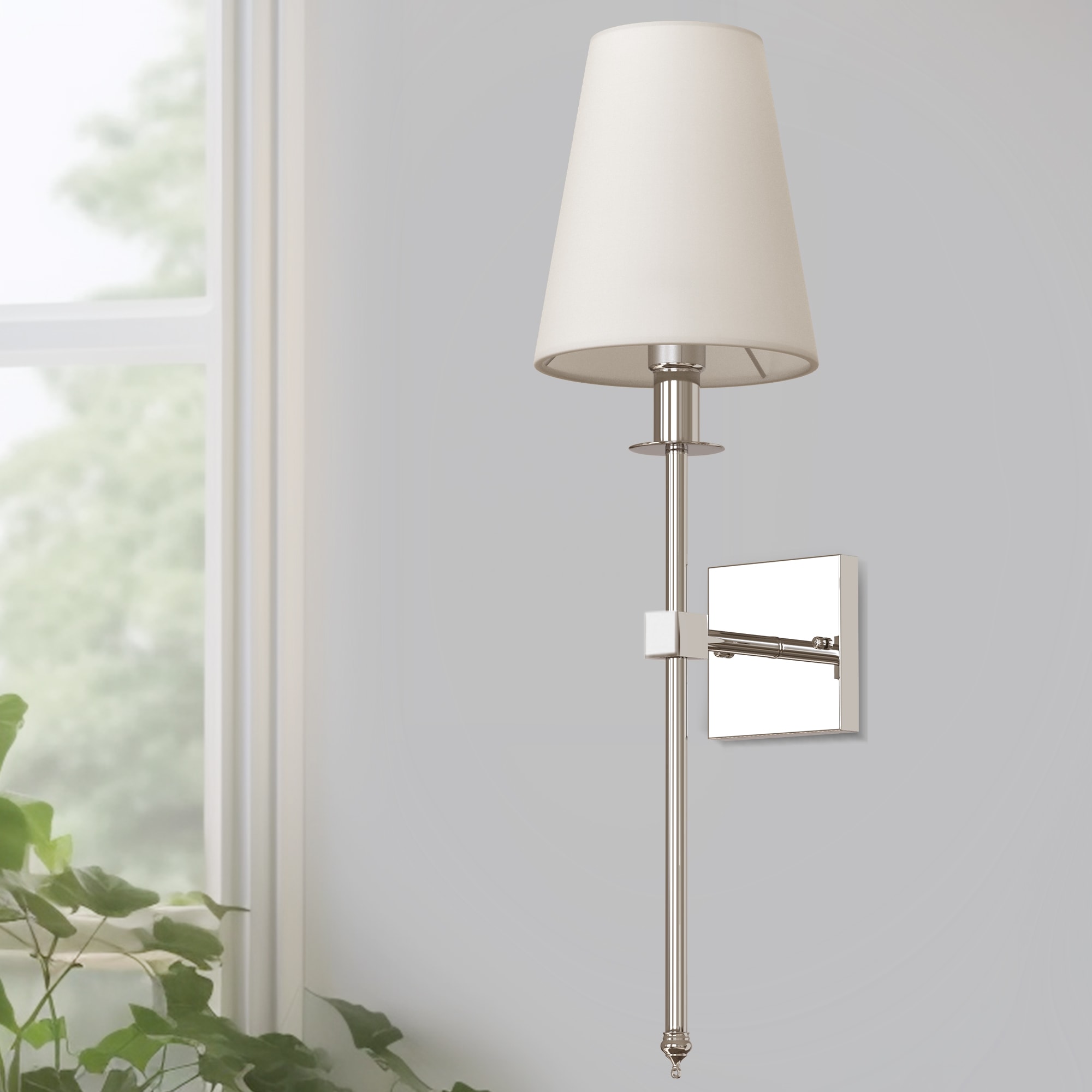YANSUN L-WL043S 4.1-in W 1 -Light Chrome Mid-century Wall Sconce
