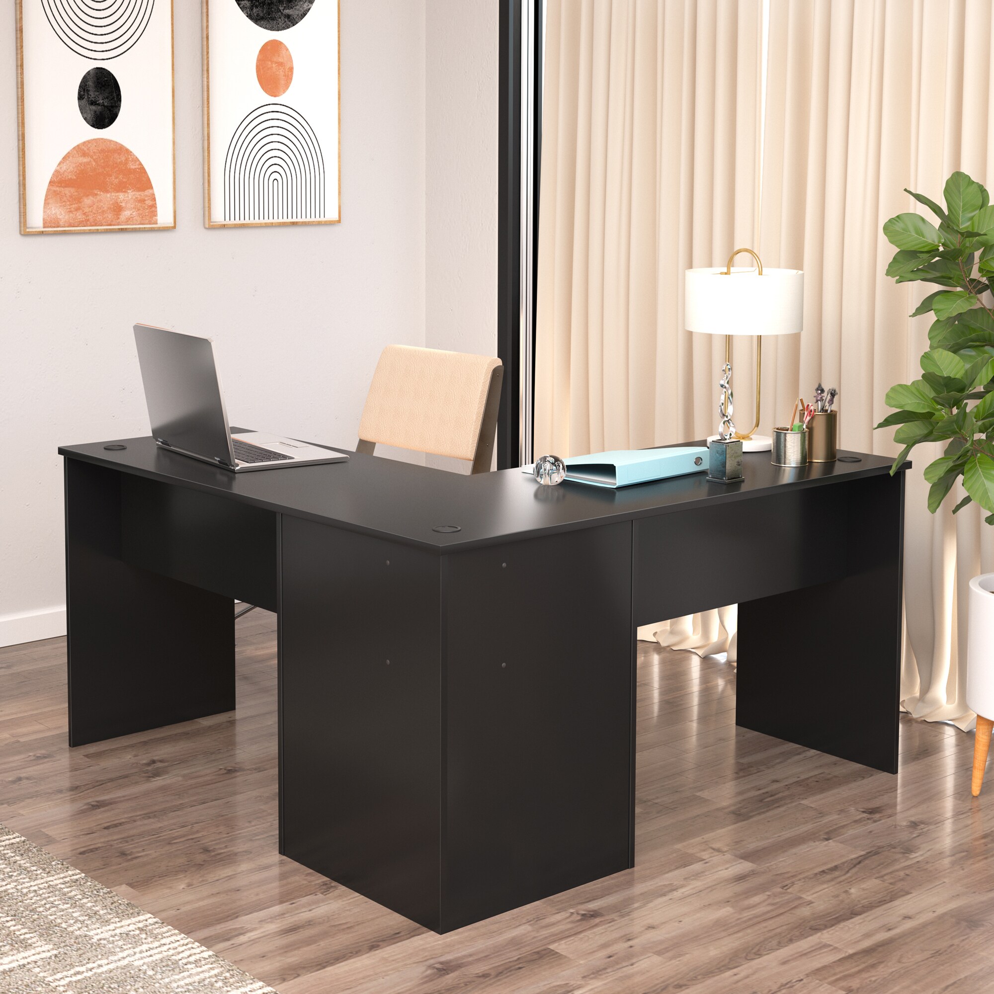 Prepac 56-in Gray Computer Desk, Laminate Finish, Transitional