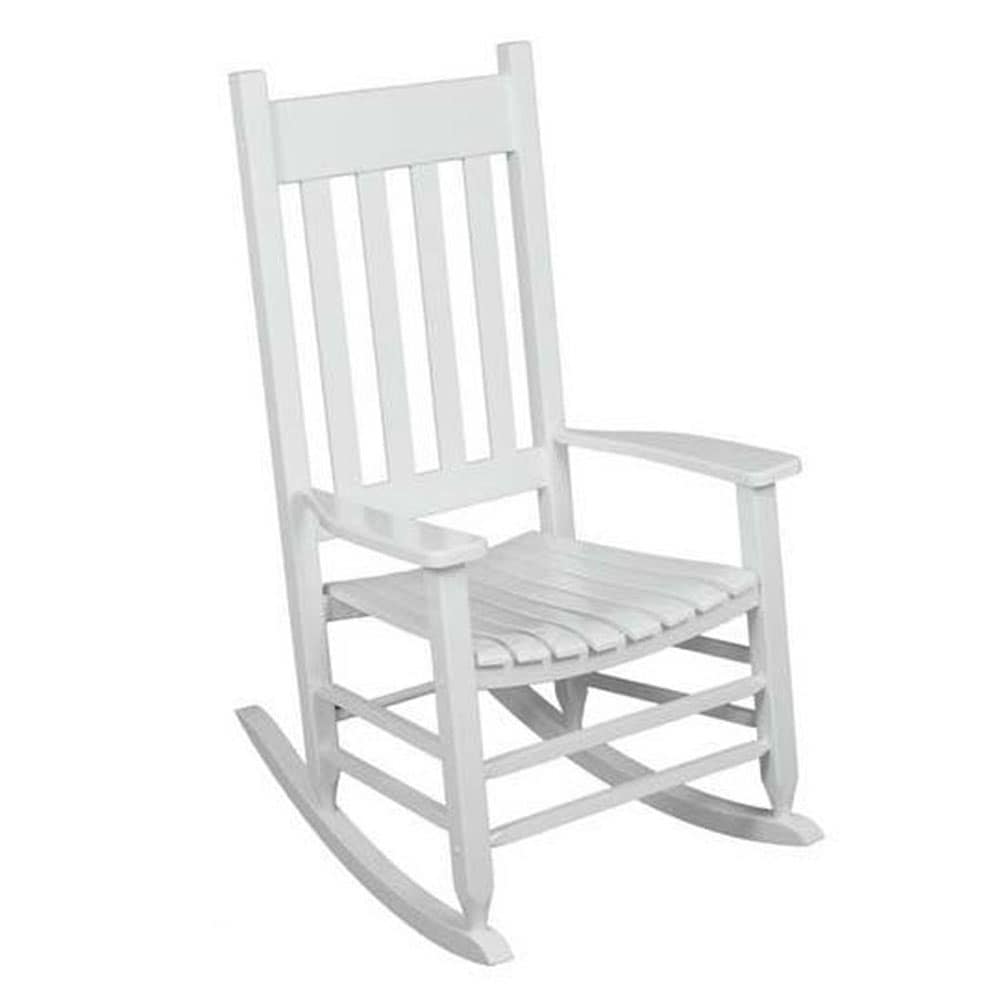 White Wood Frame Rocking Chair, White Wooden Indoor Rocking Chairs