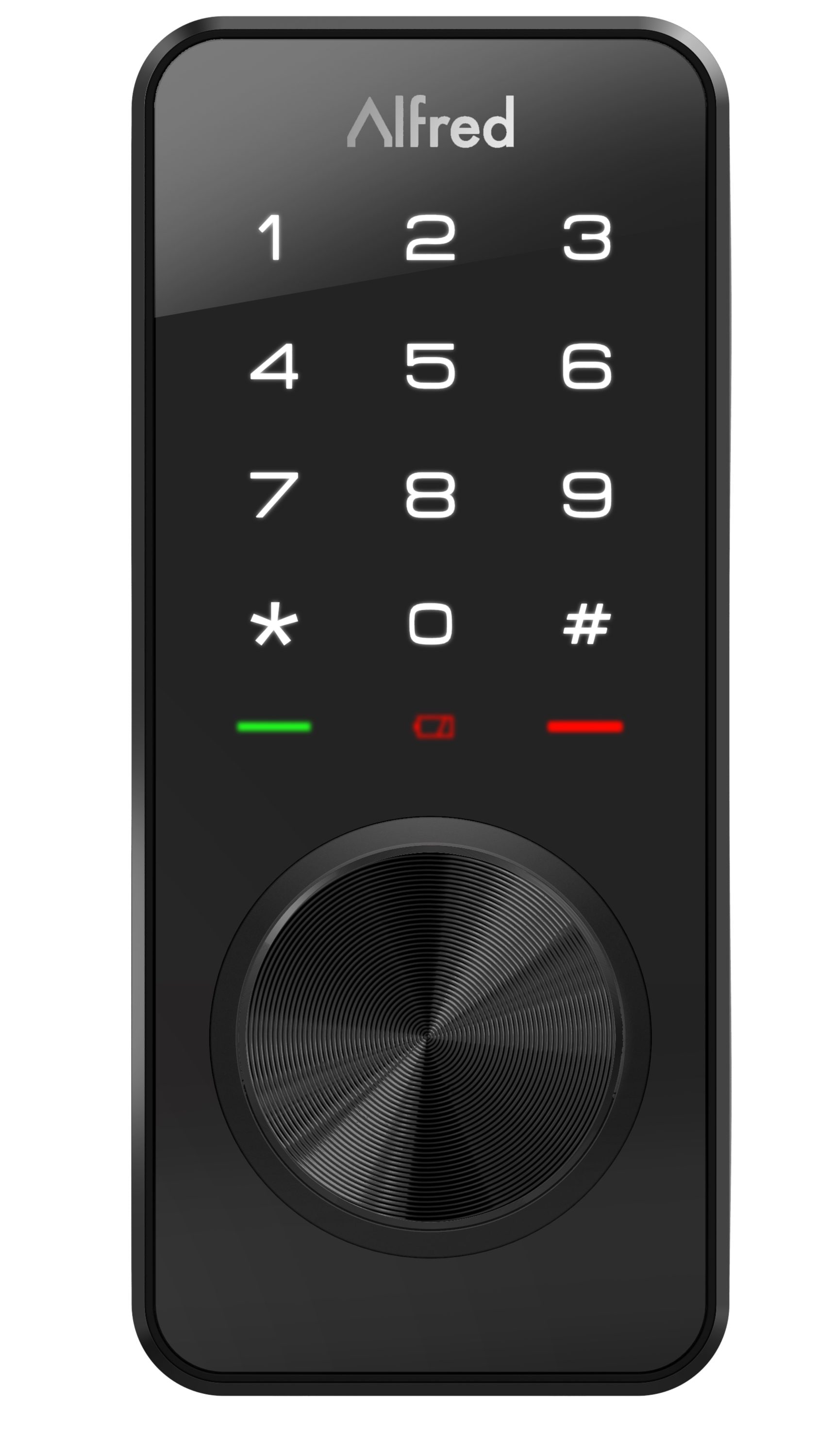 Alfred DB1 Black Bluetooth Compatibility Single Cylinder Electronic Deadbolt Lighted Keypad Touchscreen