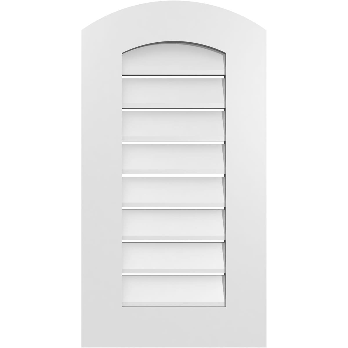 Ekena Millwork GVPAR16X3001SF 16-Inches x 30-Inches Off-white Round top PVC Gable Louver Vent