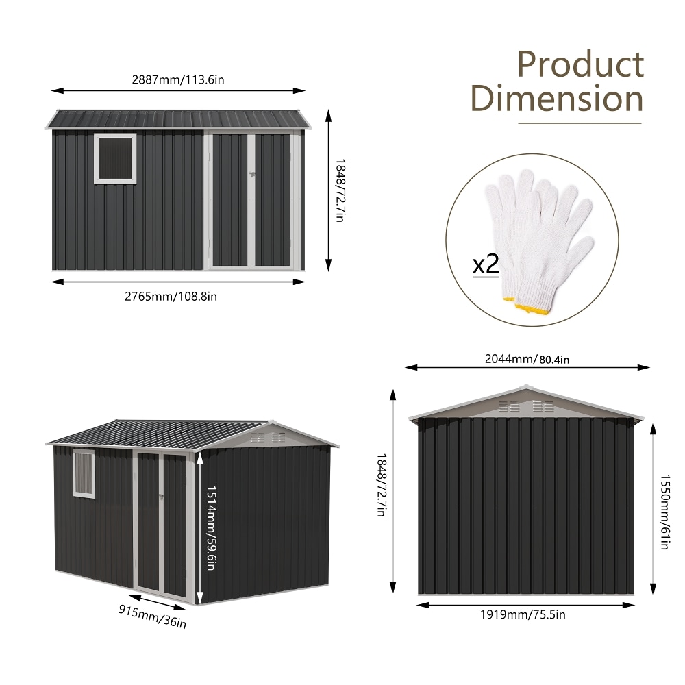 Fresh Spaces LS-W2794S00013 Metal-Storage-Buildings-Sheds - View #3