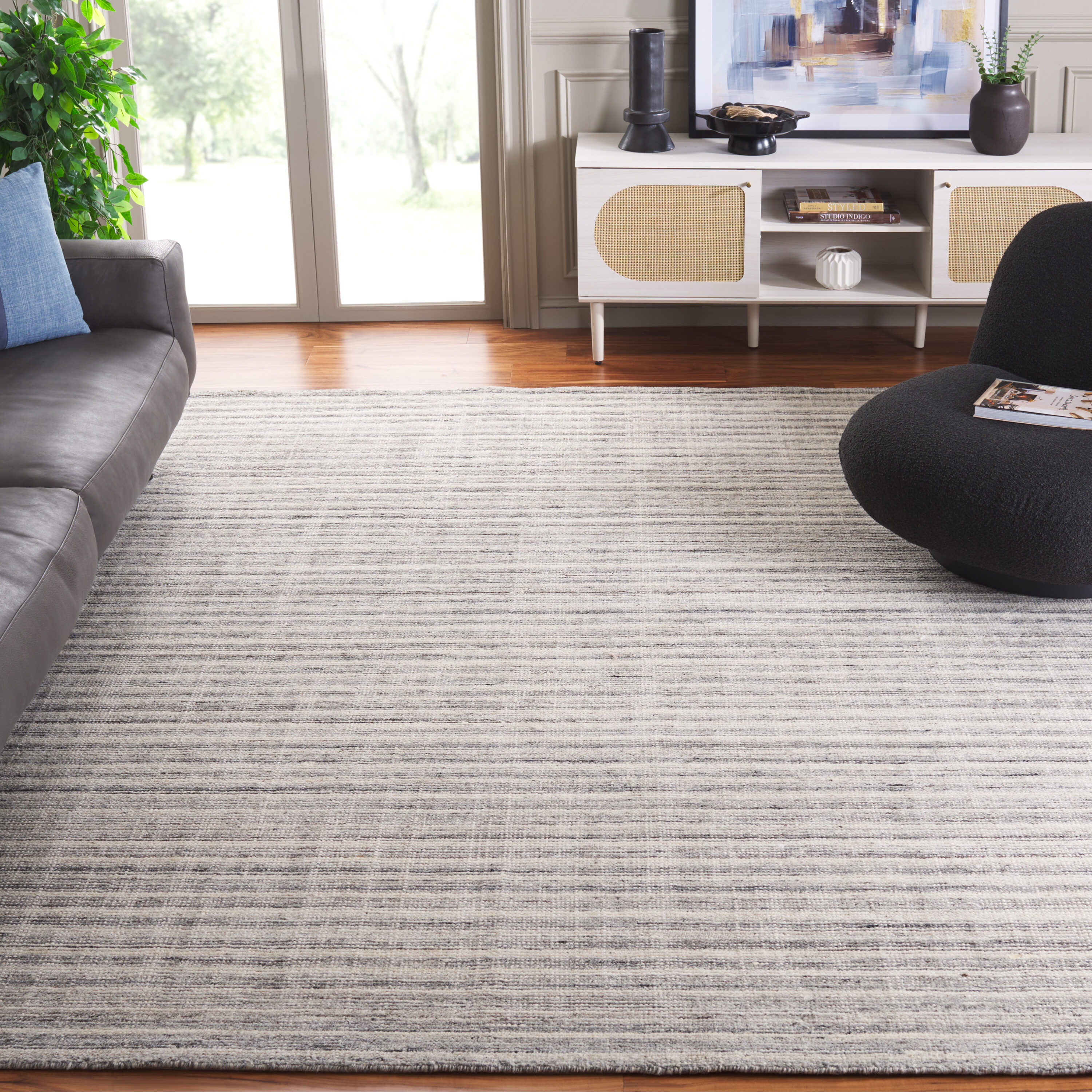  Mirage 462 Ivory/Dark Gray Contemporary 8ft x 10ft Large Rectangle Rug