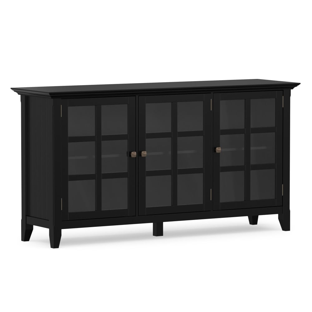 Simpli Home Acadian Black Transitional Wood Media Cabinet