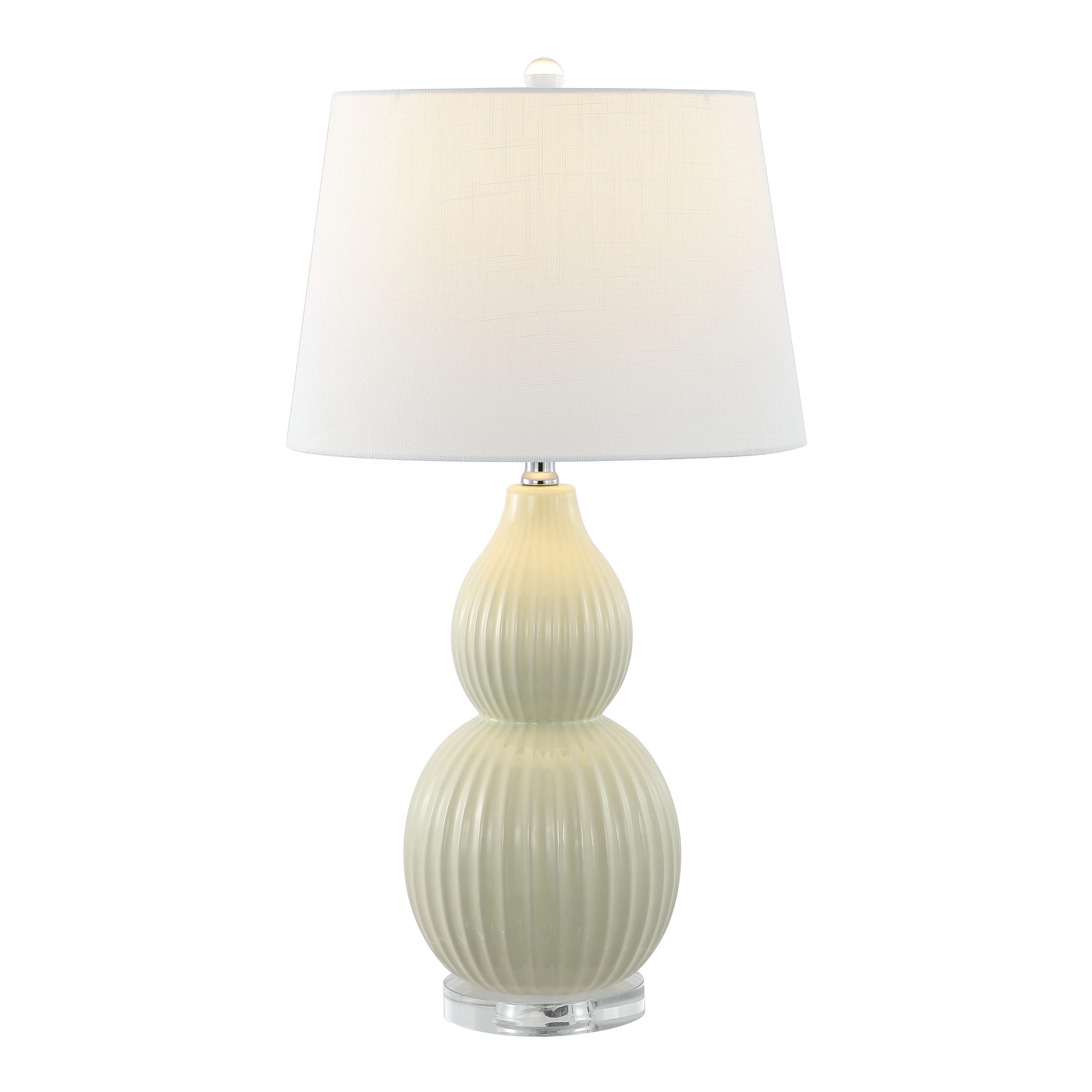 JONATHAN Y Thatcher Ceramic Transitional 28.25-in Light Olive LED On ...