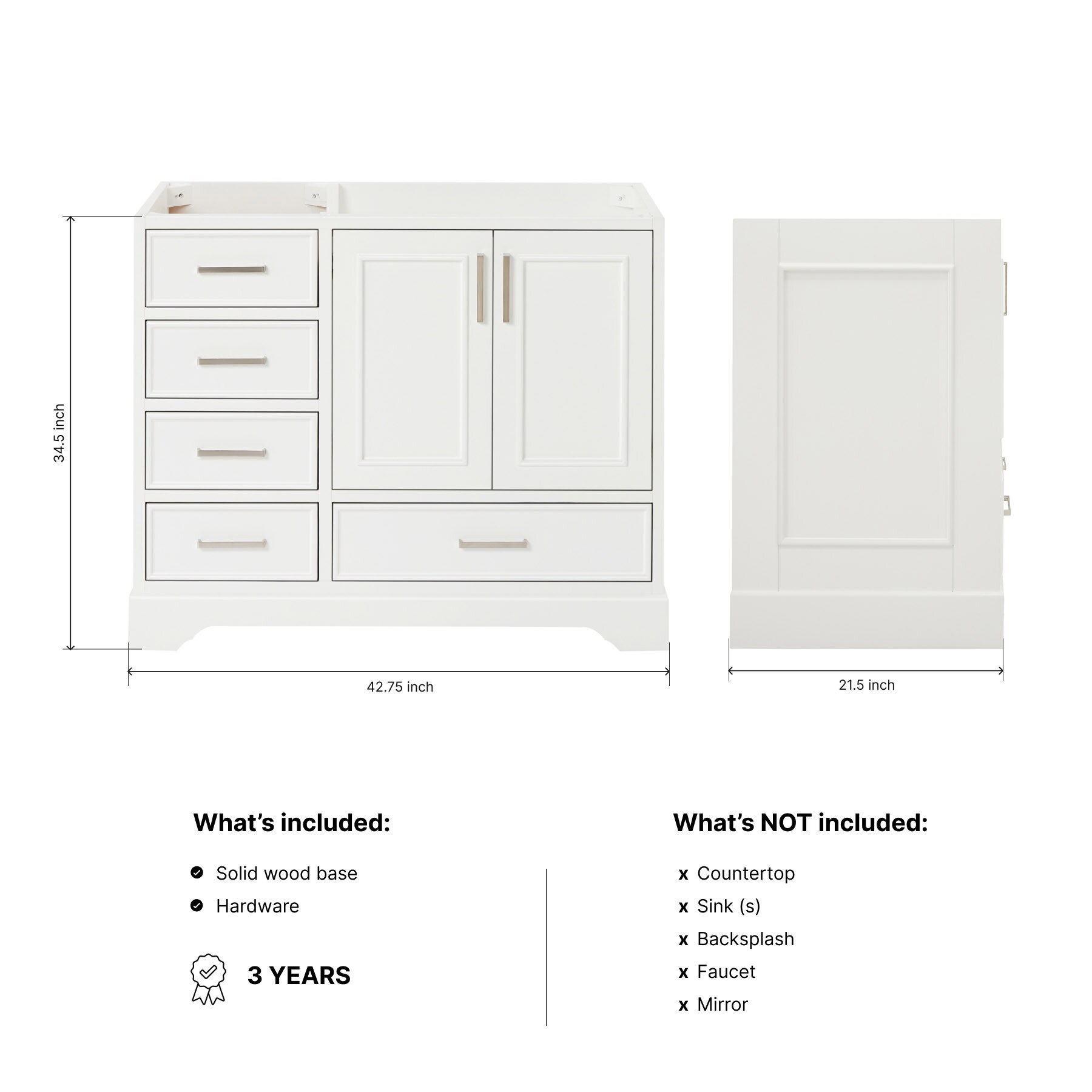 ARIEL M042S-R-BC-WHT vanities - View #4